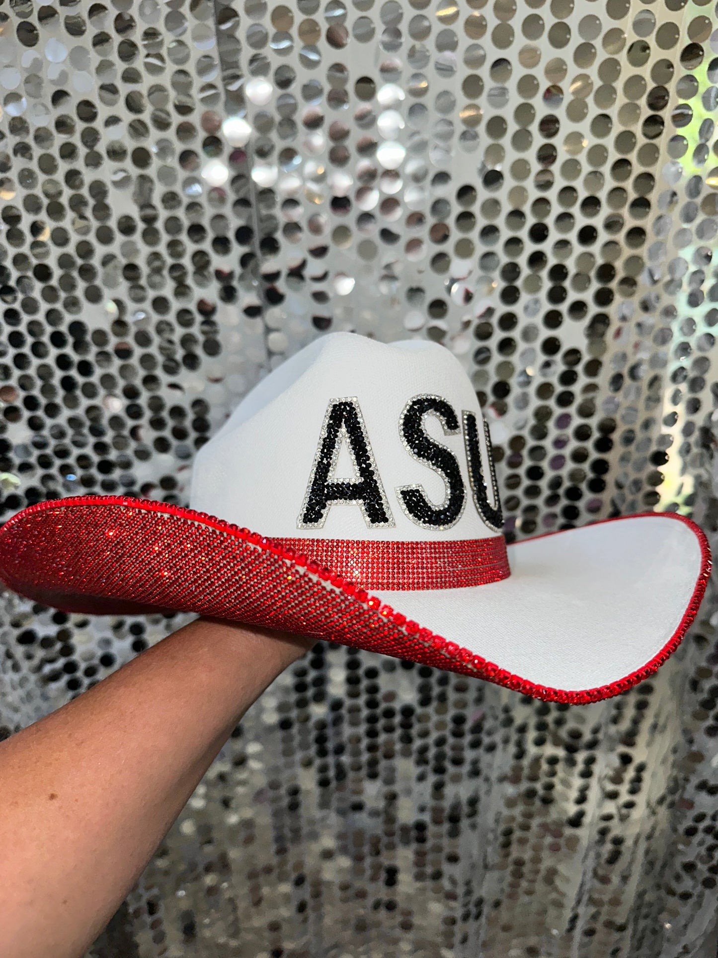 Red Rhinestone Arkansas State University Hat