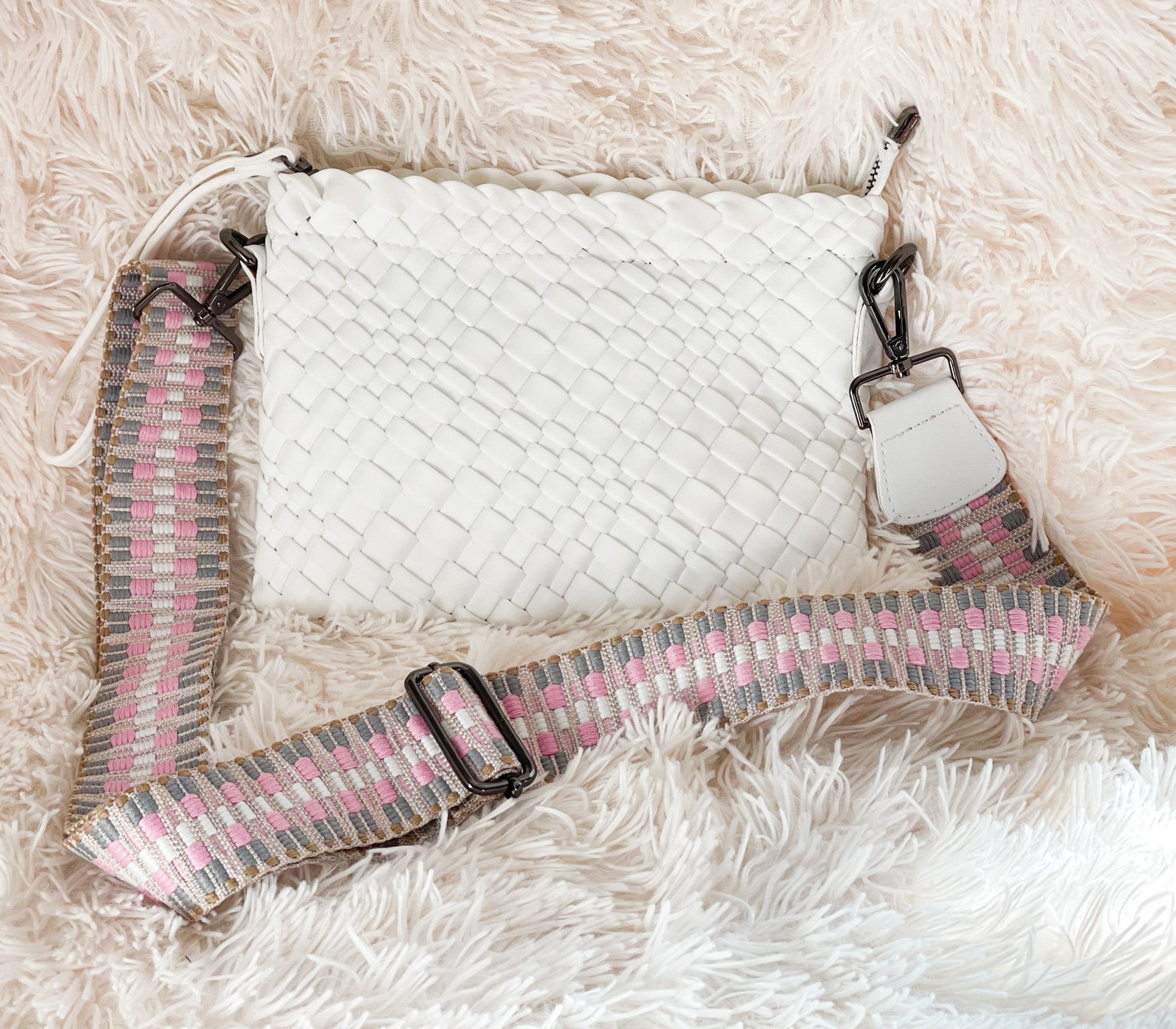 Woven Neoprene Crossbody True White Bag Babs+Birdie