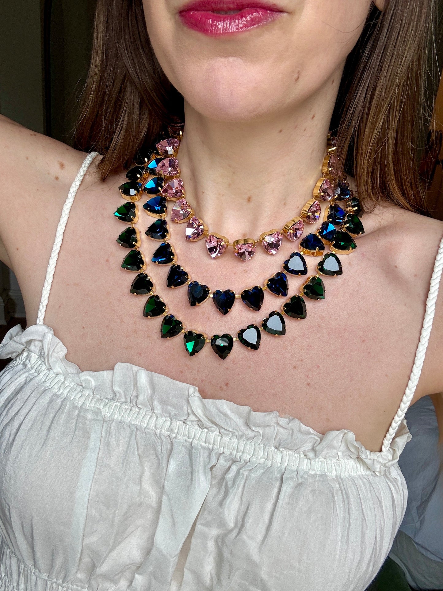 Emerald Green Heart Adjustable Necklace Laura Gray