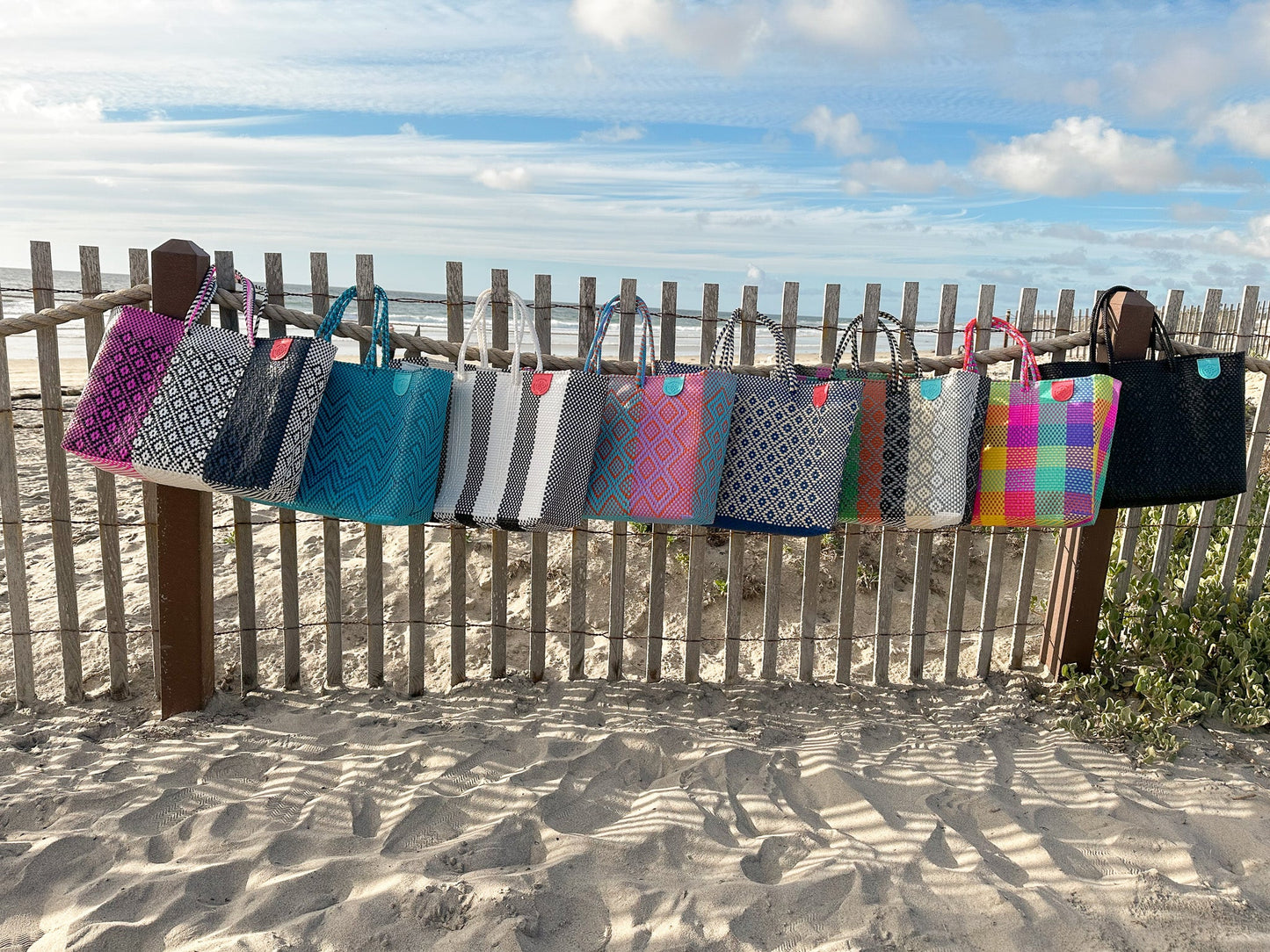 Woven Super Tote Water-Resistant Beach Bag Mykonos