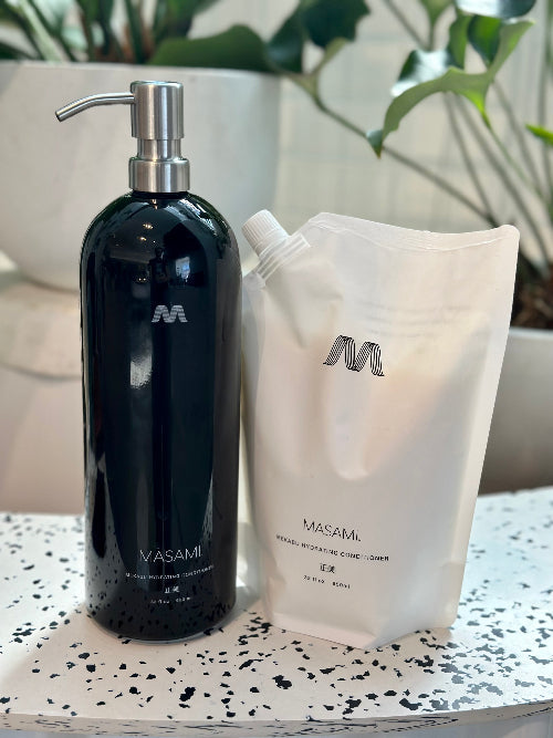 Refillable Black Ceramic Conditioner Bottle 32 oz Pro-Ocean