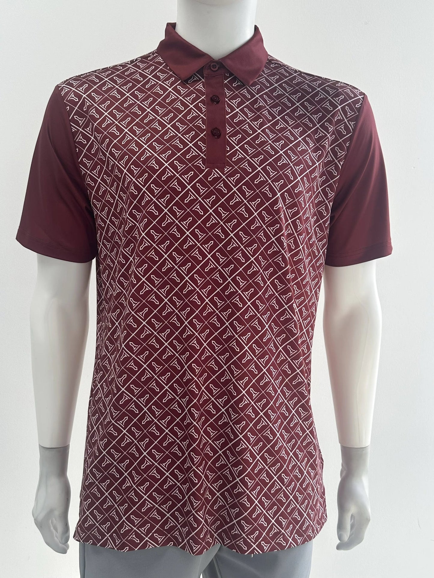 Tempo T Performance Burgandy Performance Polo Tempo Golf Apparel