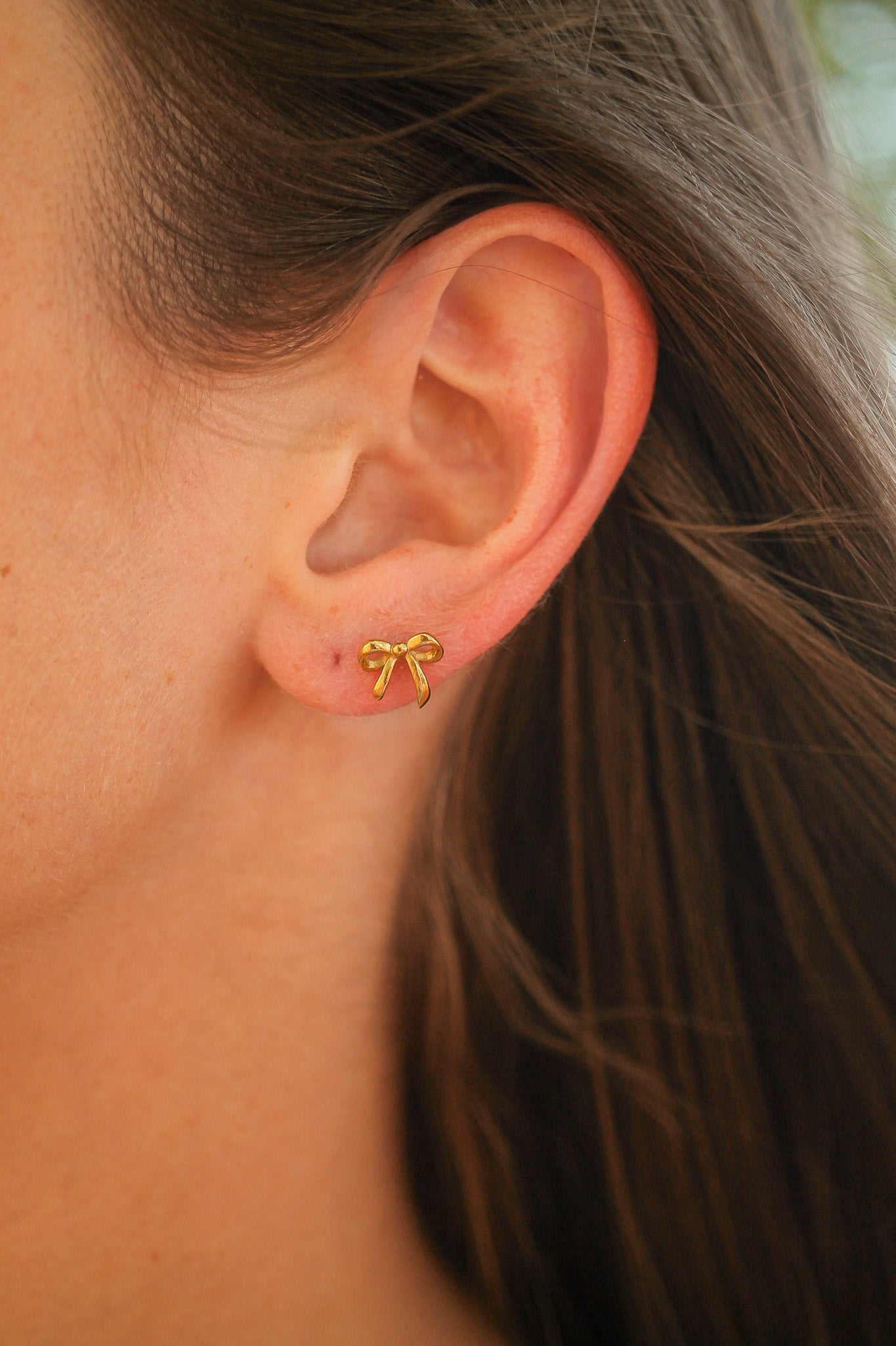 Bow 9mm Flat Back Stud Earrings