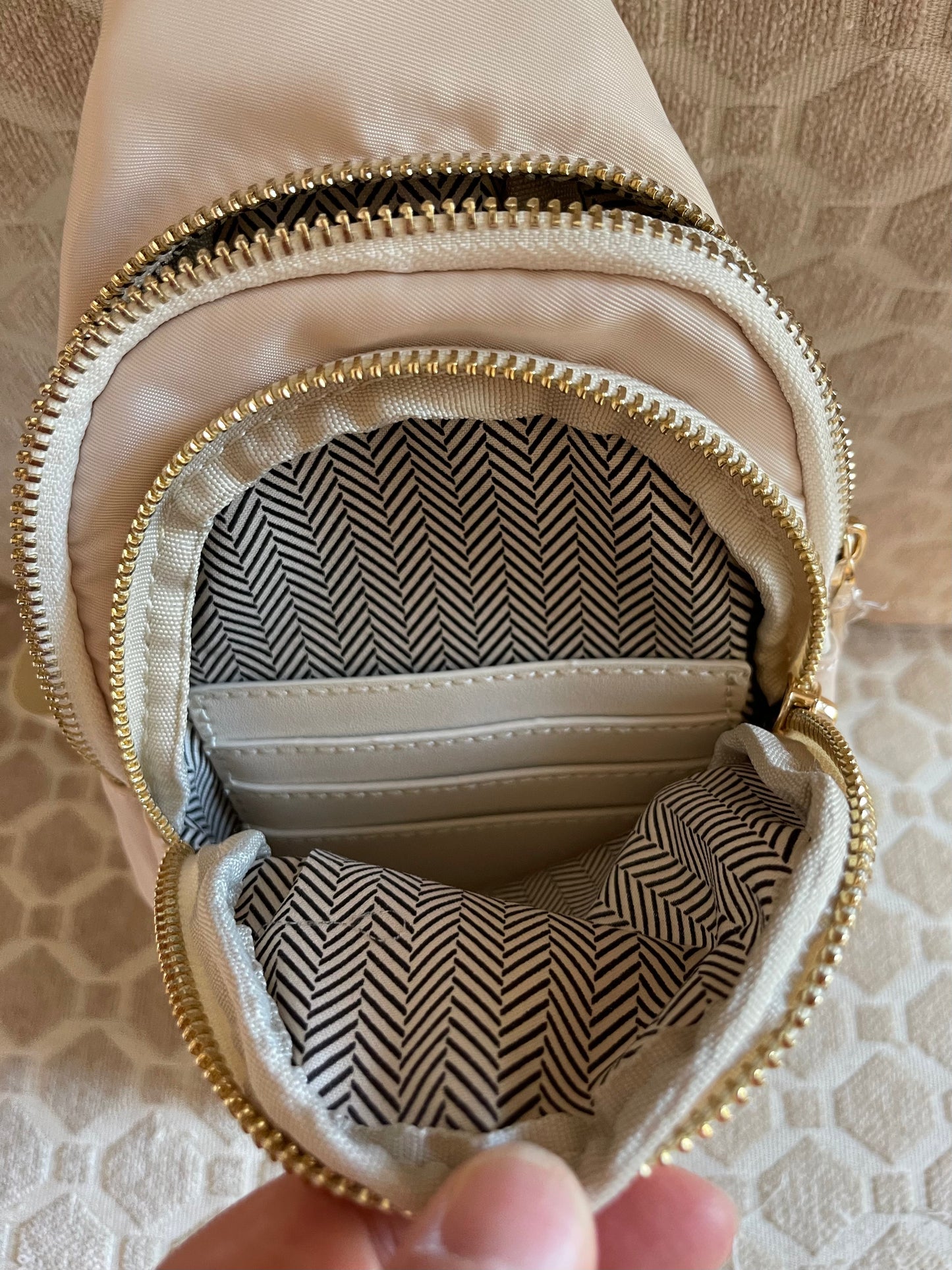 Sling Bag Taupe The River Sling Bag with Solid Strap Babs+Birdie