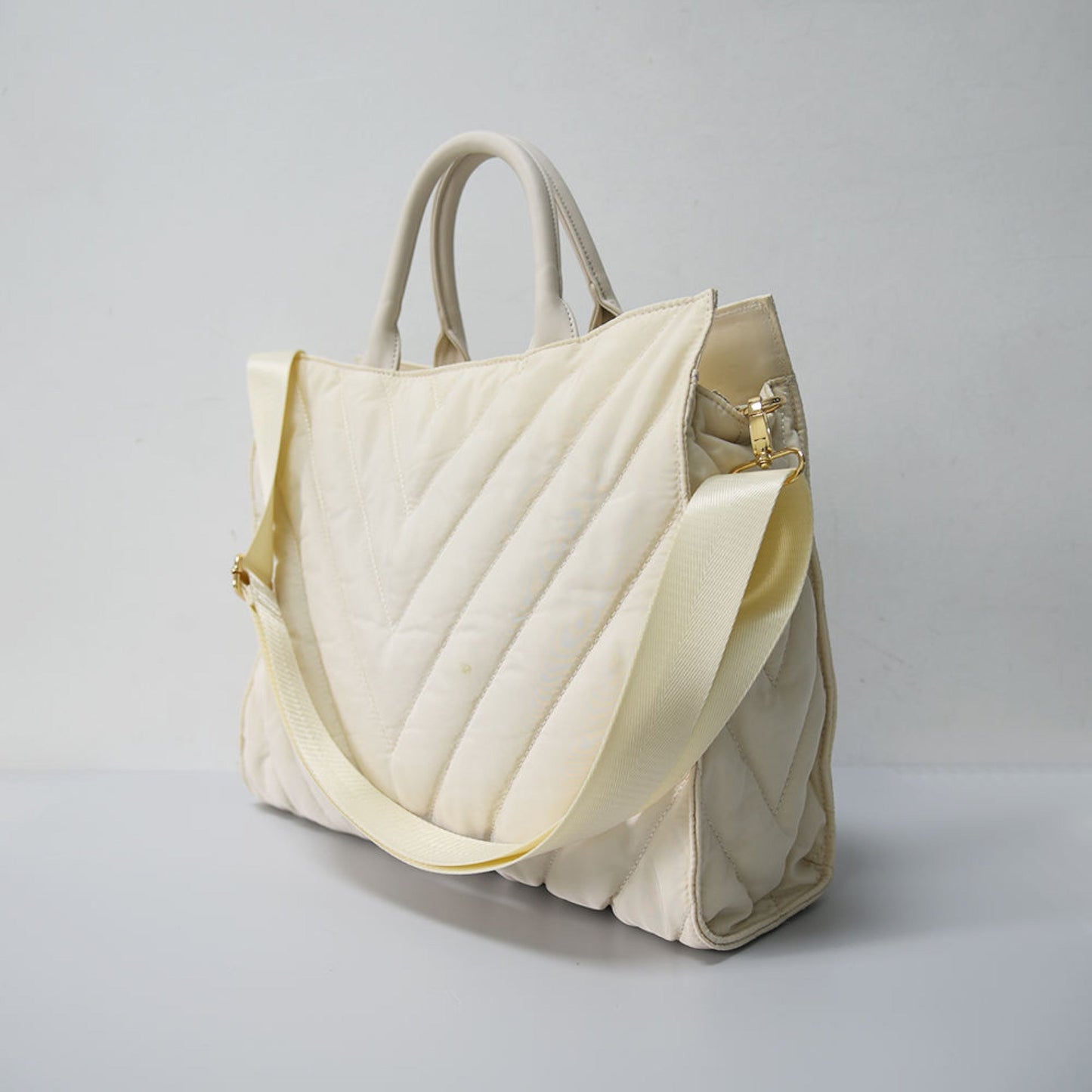 Chevron Stripe Large Puffer Tote Lightweight Crossbody Bag Babs+Birdie