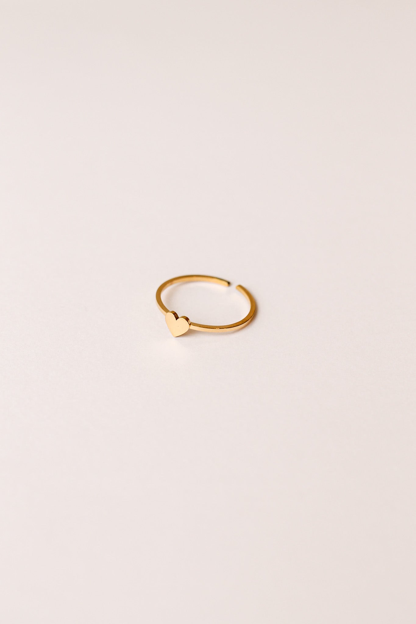Dainty Heart Adjustable Ring 18k Gold Plated Stainless Steel