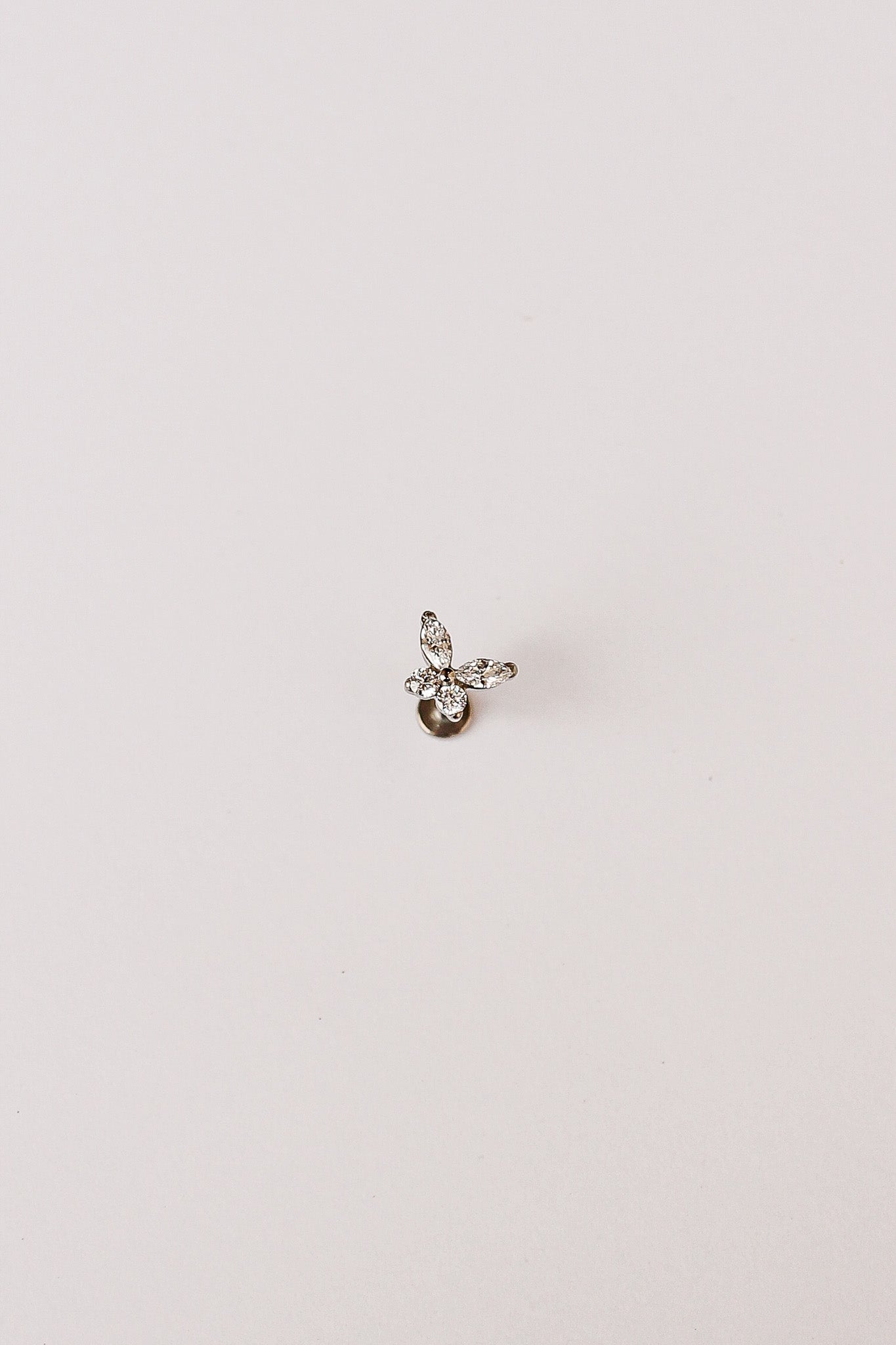 Crystal Butterfly 18k Gold Plated Flat Back Stud Rose & Clay