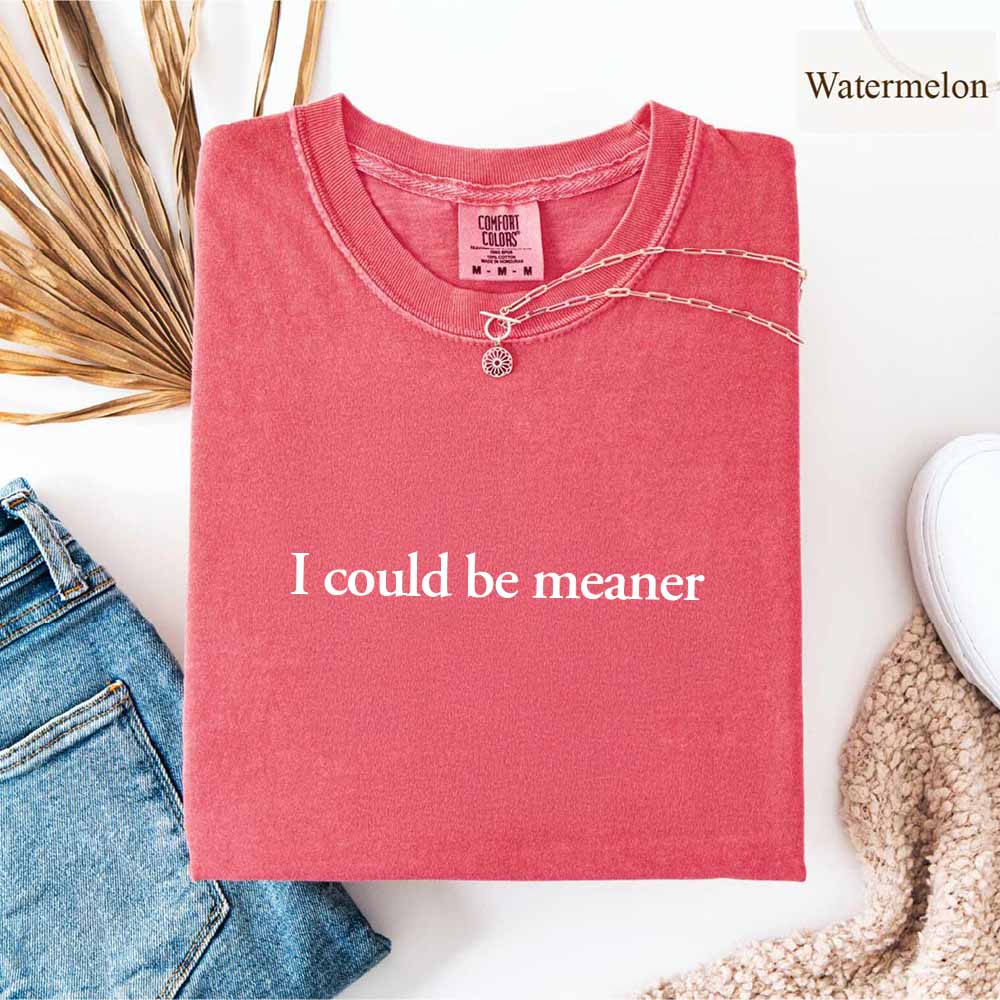 I Could Be Meaner Comfort Colors Shirt Adorb