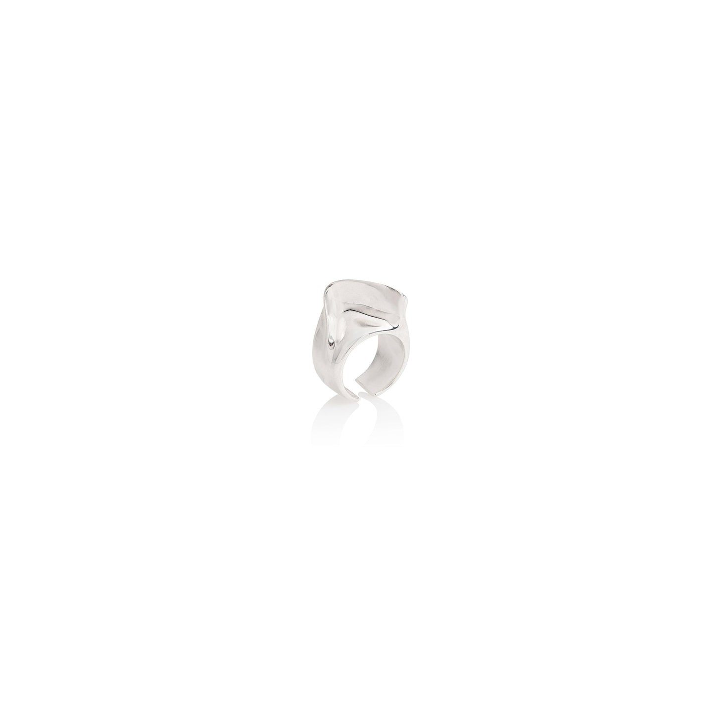 Sterling Silver Large Crinkle Ring Imelda V.3 Ninobrand