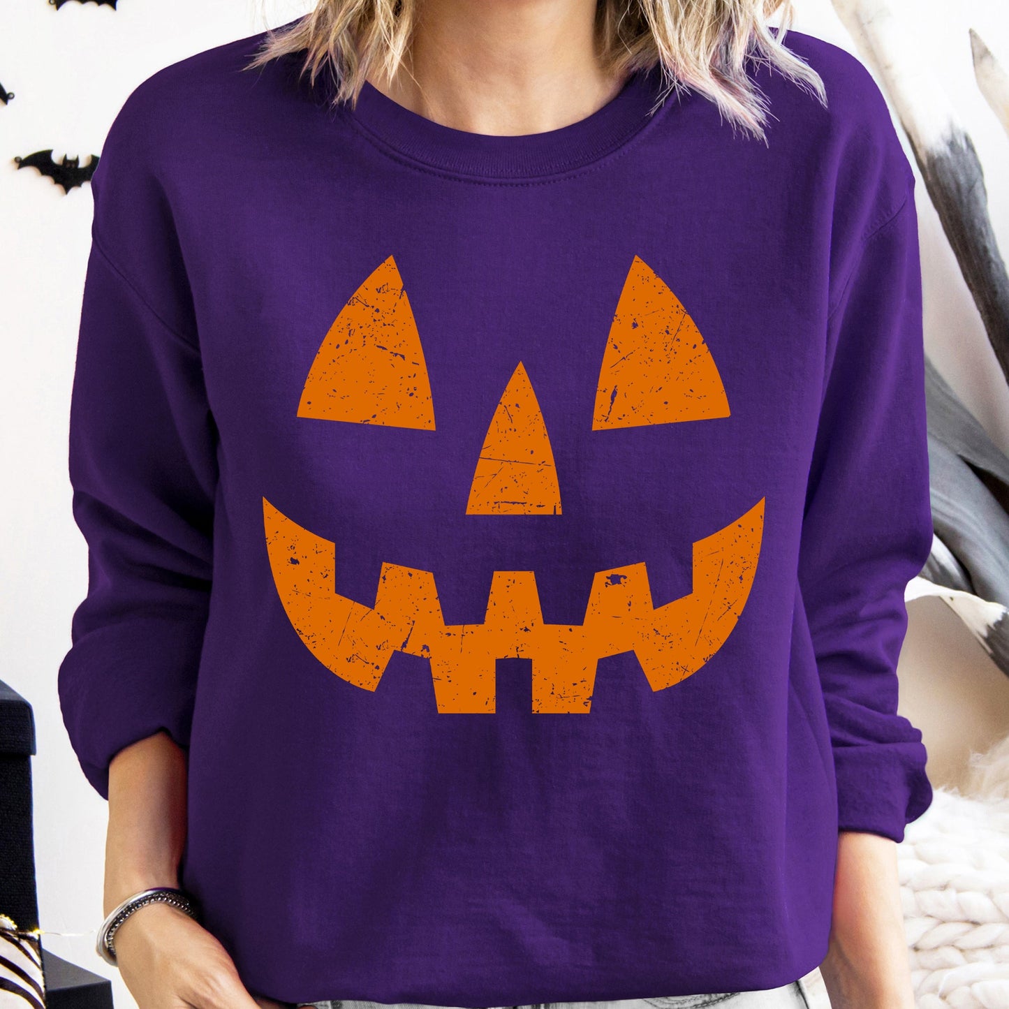 Jack-O-Lantern, Pumpkin, Cute, Halloween, Spooky, Trick Or Treat Costume, Witch Sweatshirt