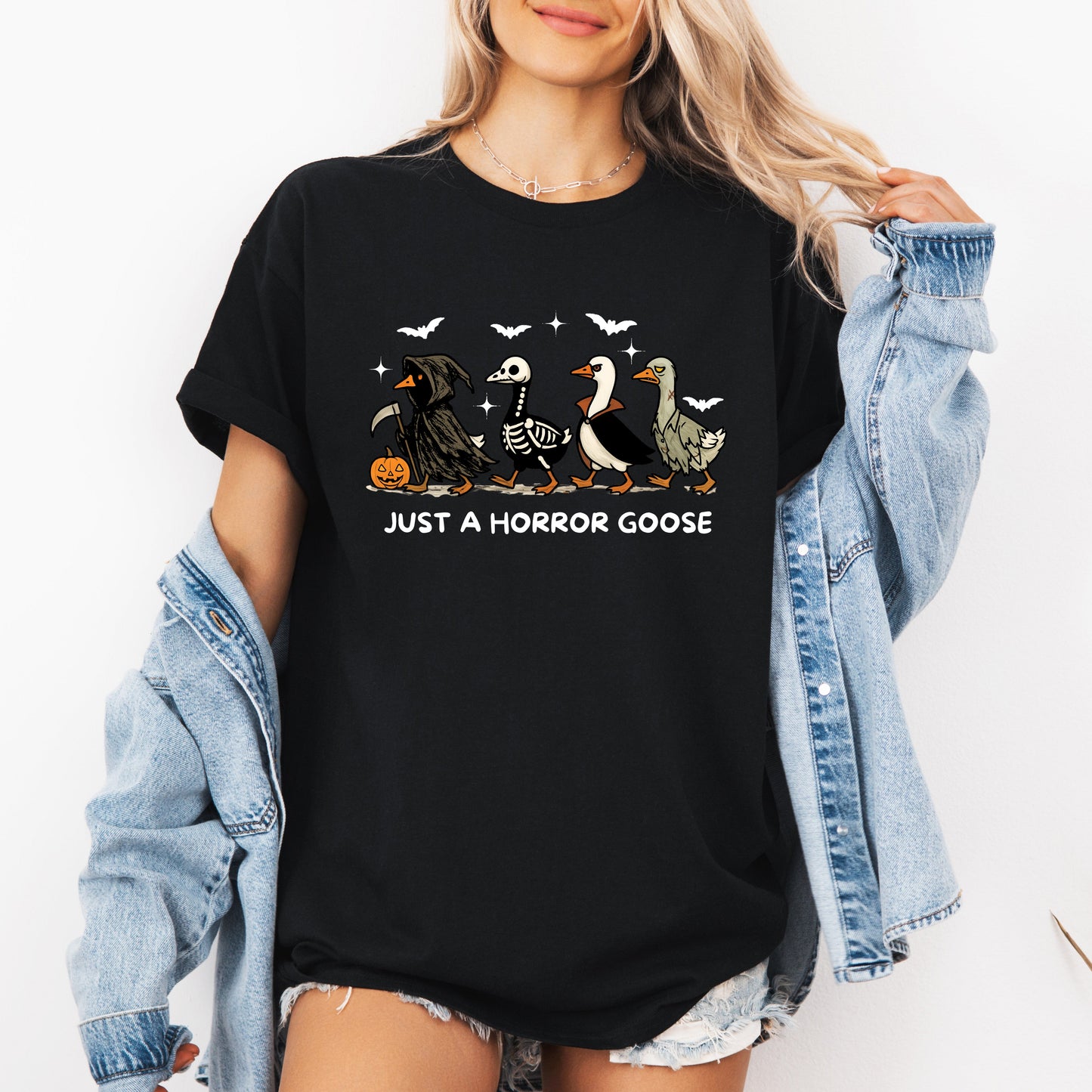 Just A Horror Goose Cute Halloween Tshirt Refinery Number One