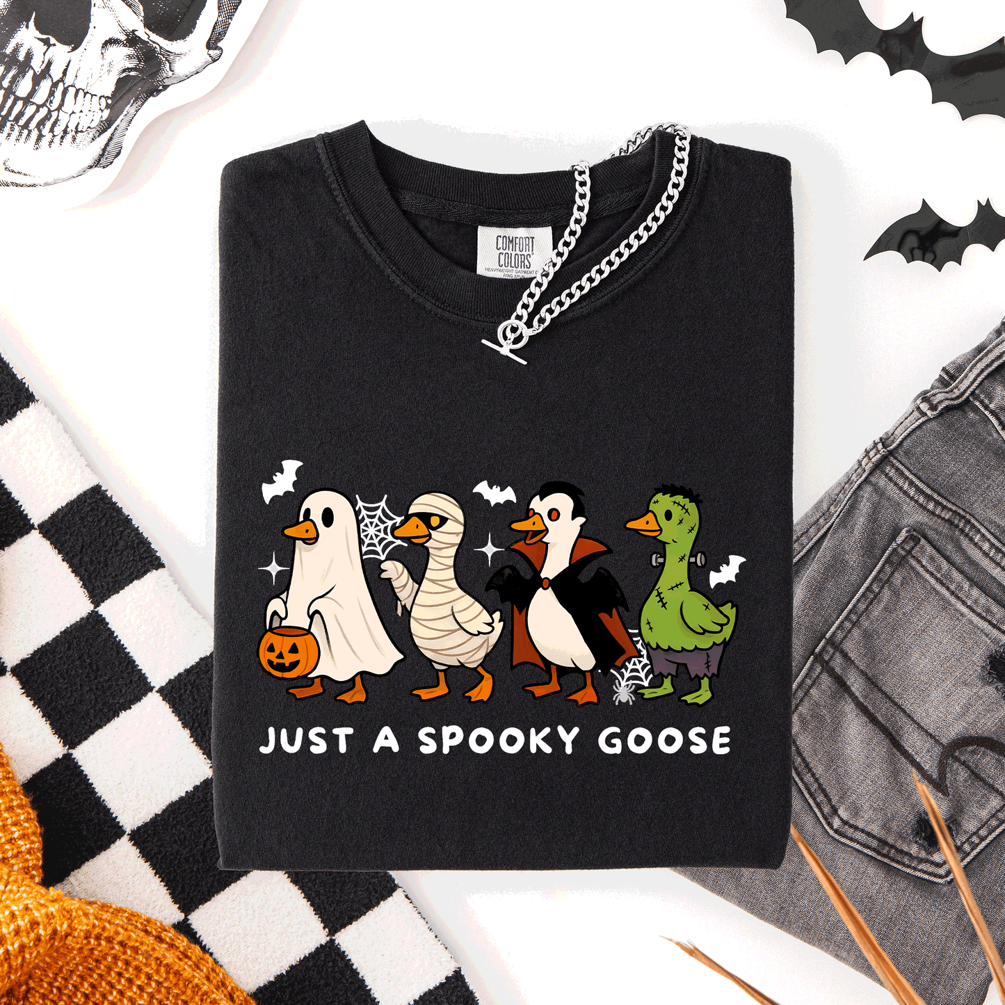 Just A Spooky Goose Halloween Comfort Colors T-Shirt Refinery Number One