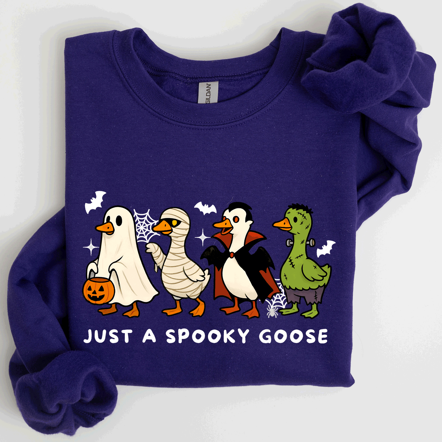 Just A Spooky Goose, Dracula, Vampire, Ghost, Mummy, Halloween, Funny Sweatshirt