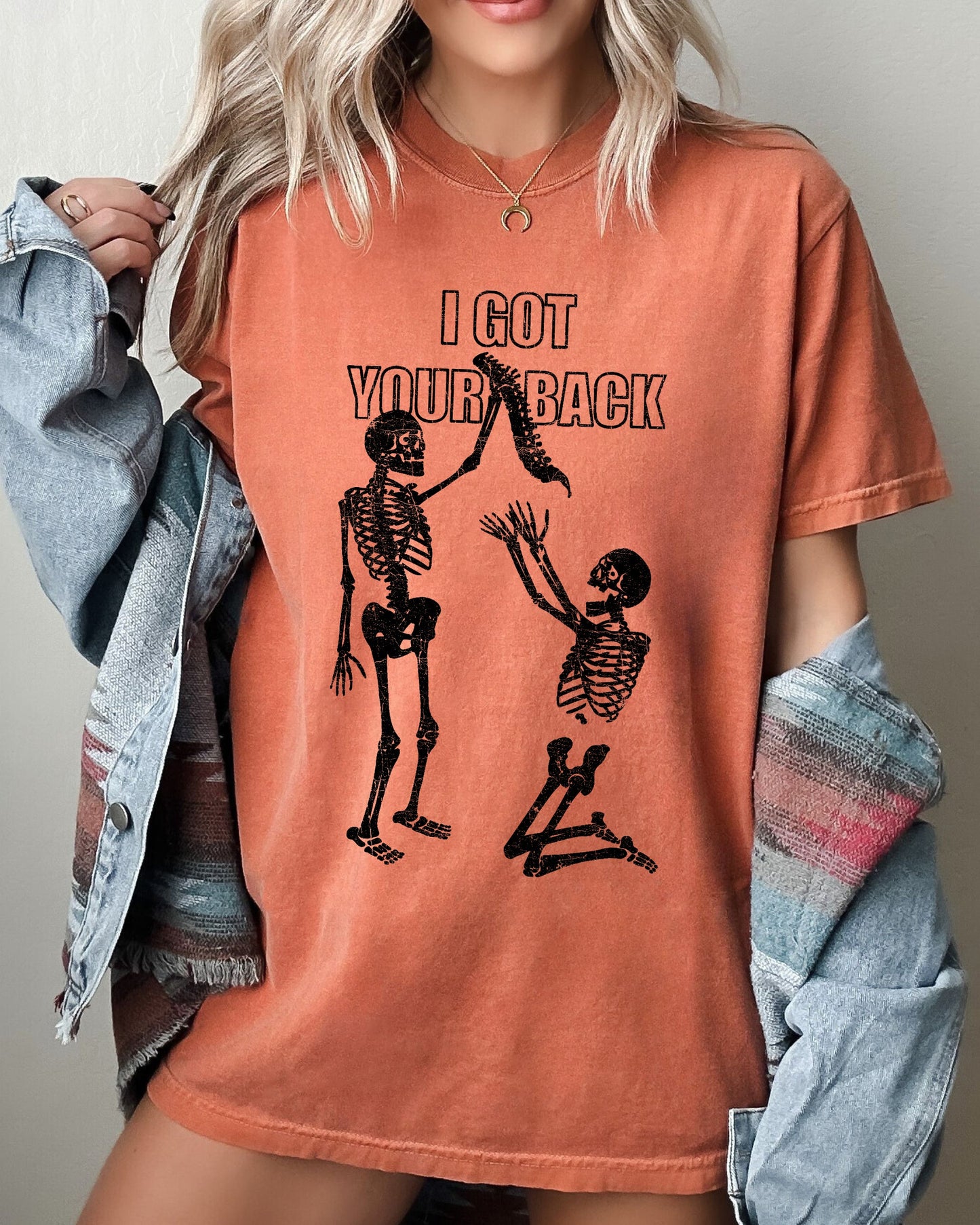 Funny Skeleton Witch Halloween Spooky Costume Tshirt Comfort Colors T-Shirt