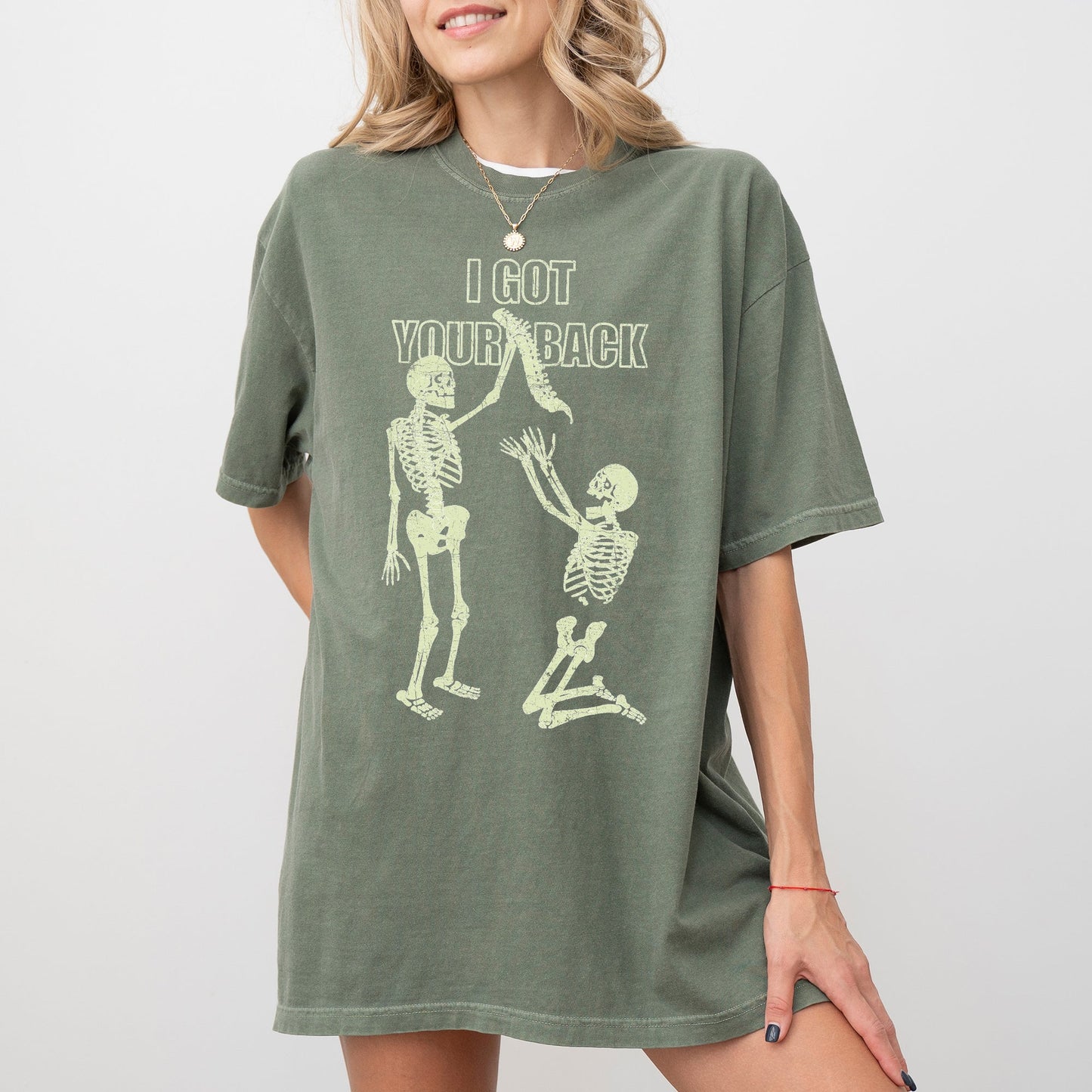 Funny Skeleton Witch Halloween Spooky Costume Tshirt Comfort Colors T-Shirt