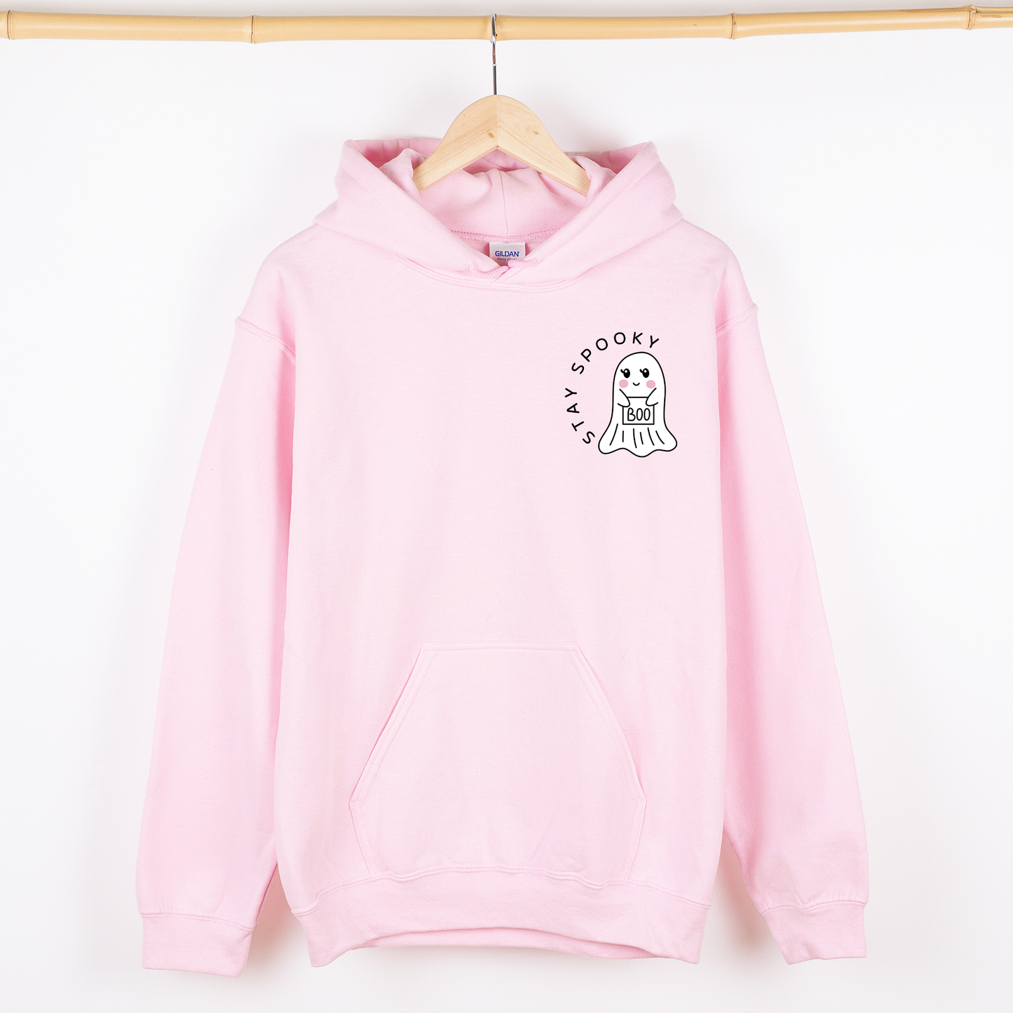 Stay Spooky, Ghost, Cute, Halloween Pocket, Graphic Hoodie, Hooded Sweatshirt