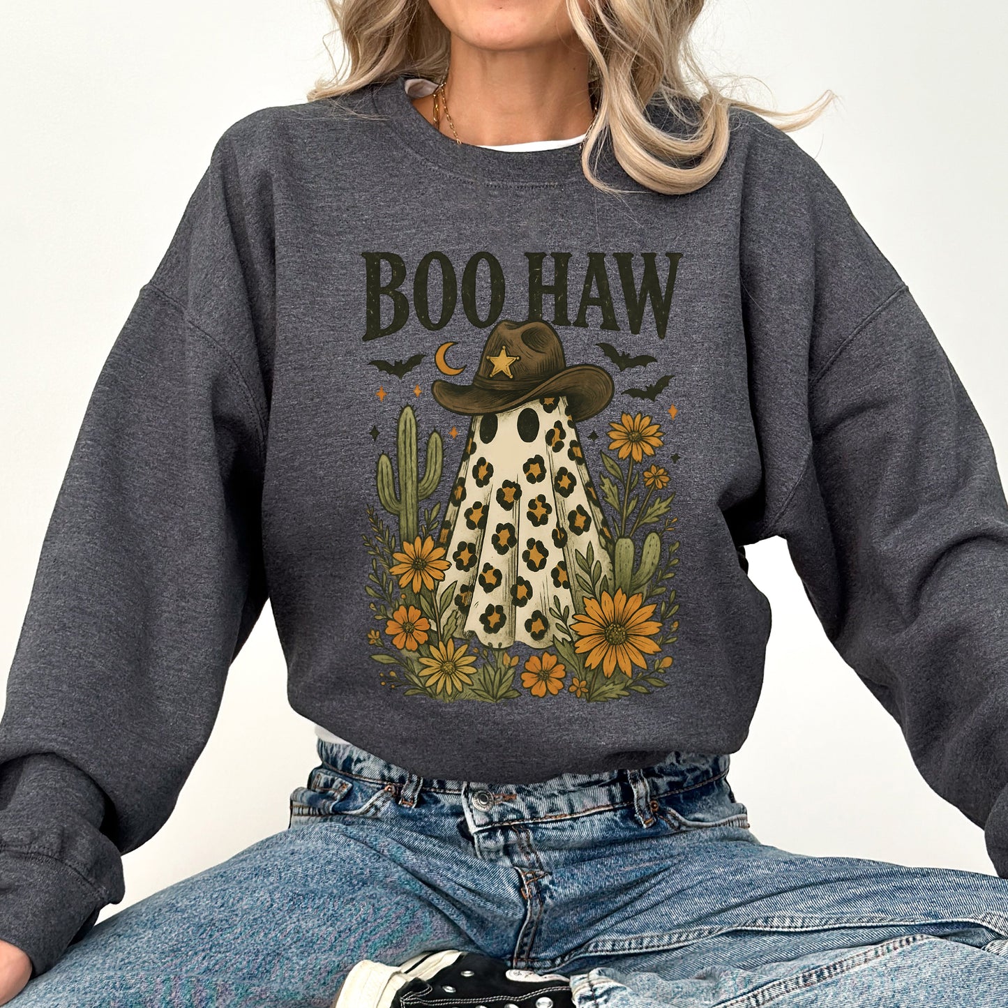 Boo Haw Neon-Infused Retro Vintage Graphic Sweatshirt Refinery No. 1