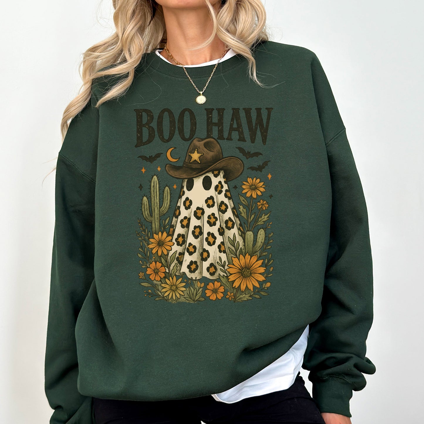 Boo Haw Neon-Infused Retro Vintage Graphic Sweatshirt Refinery No. 1