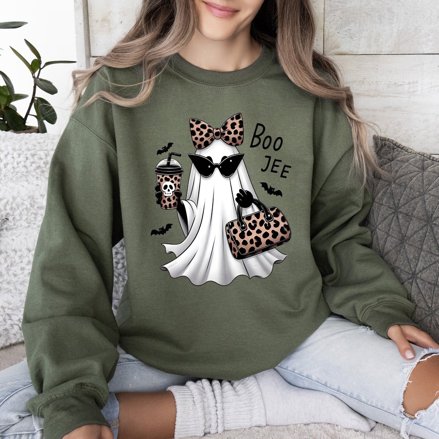 Fancy Boujee Ghost Western Vintage Graphic Sweatshirt