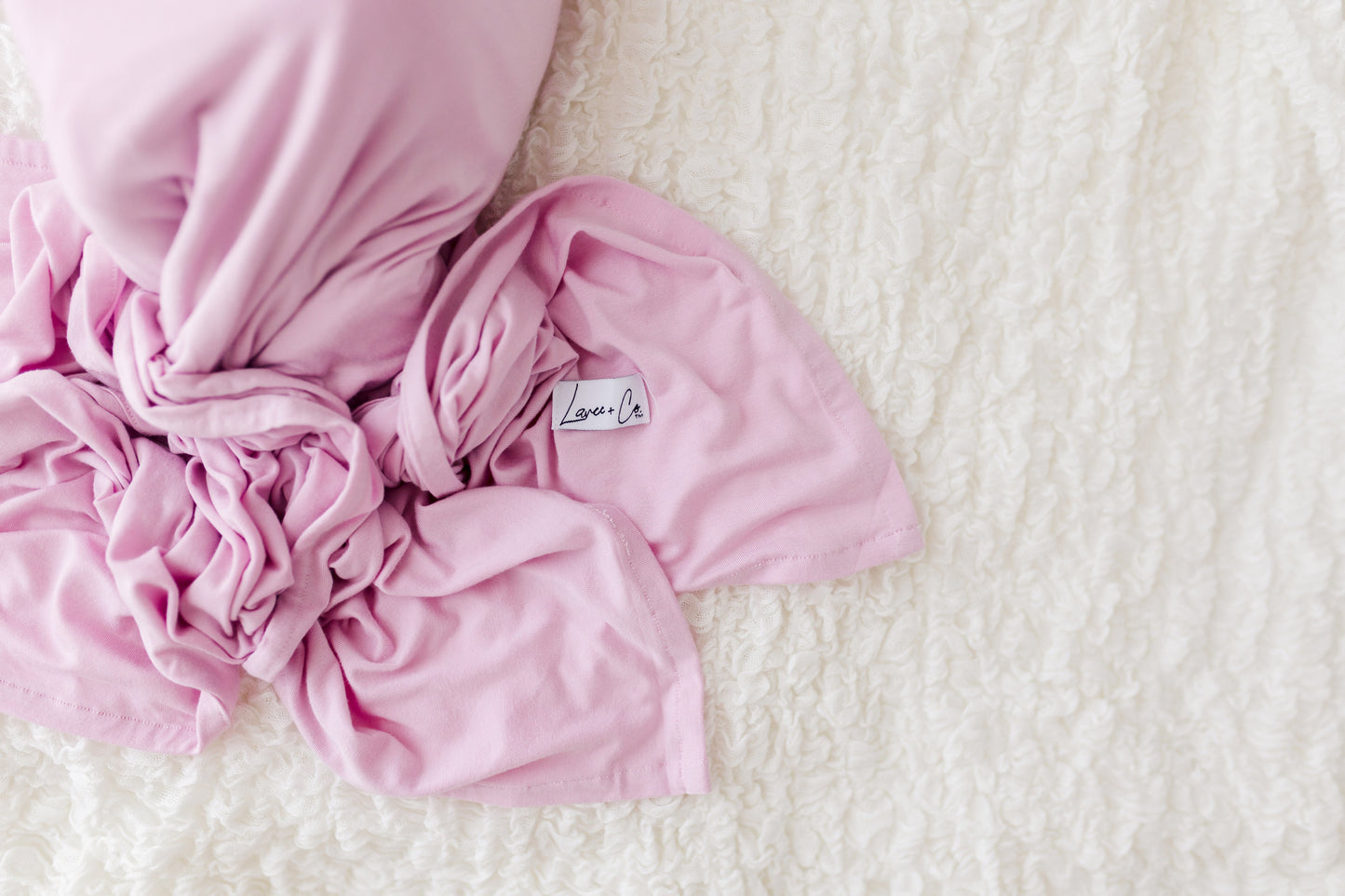 Pink Bamboo Swaddle Lillian Swaddle + Headband Set Laree + Co.