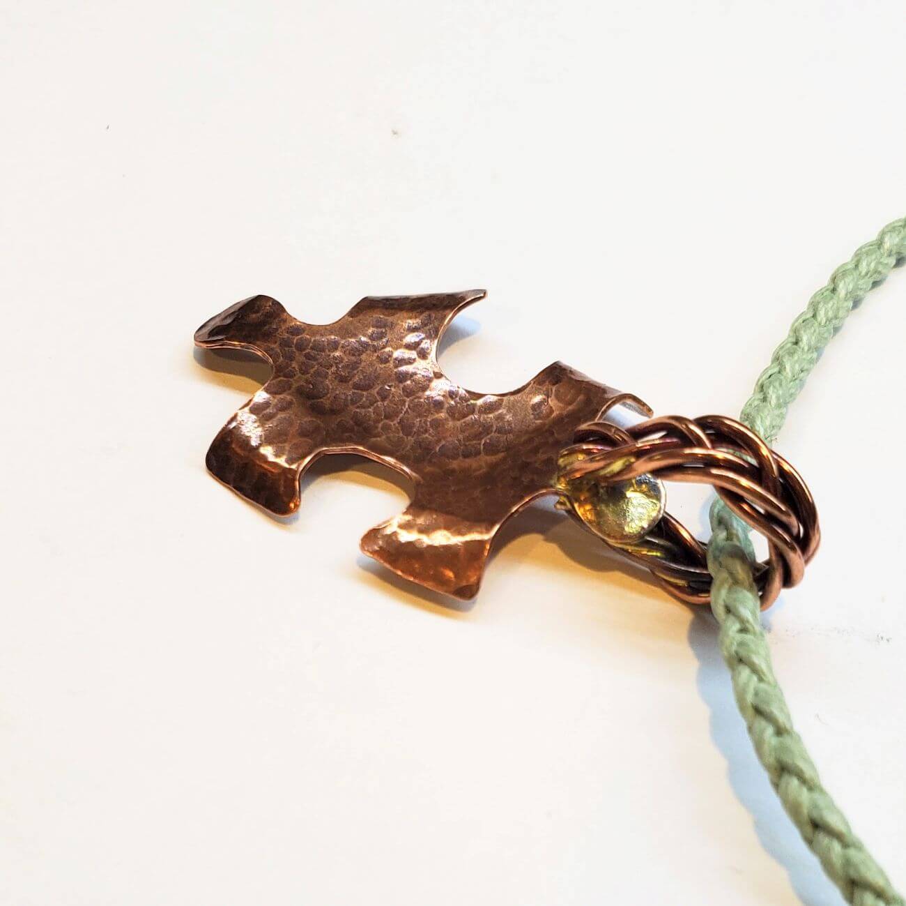Large Braided Bail Puzzle Piece Autism Awareness Pendant