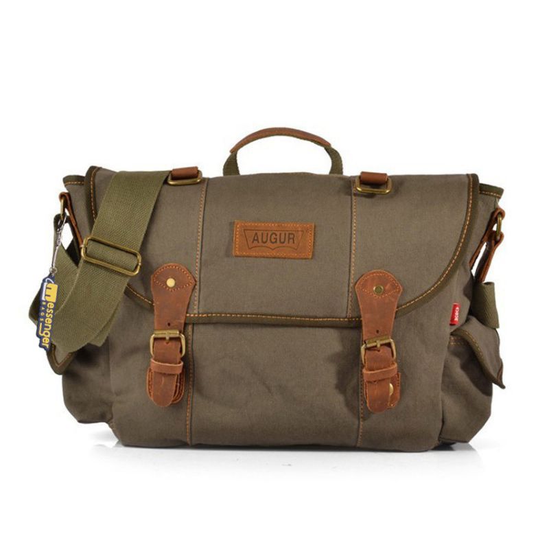 Large Traditional Canvas Messenger Bag