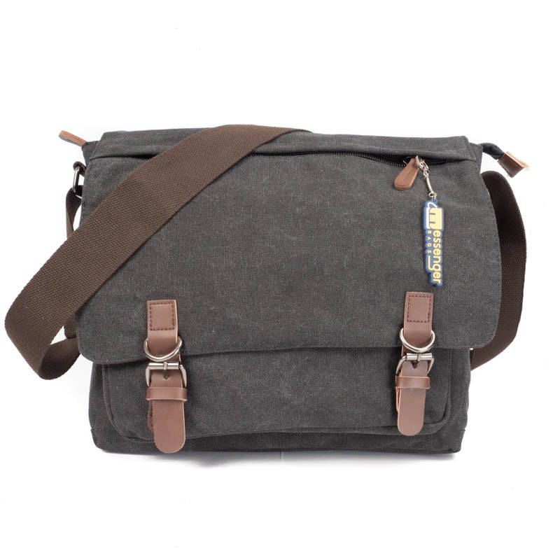 Large Waxed Canvas Messenger Bag