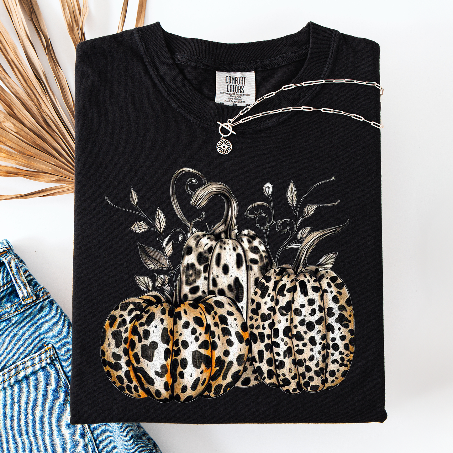 Leopard Print Pumpkins Cute Halloween Autumn Fall Comfort Colors T-Shirt Refinery Number One