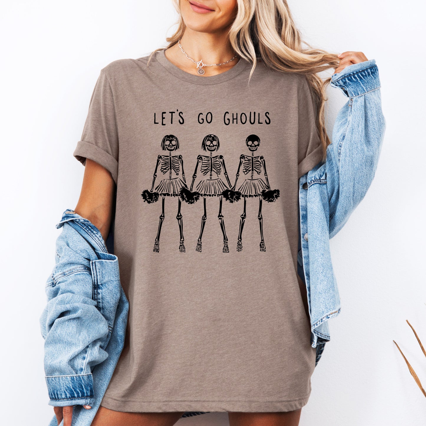 Let's Go Ghouls, Skeleton Cheerleaders, Cute, Halloween, Tshirt