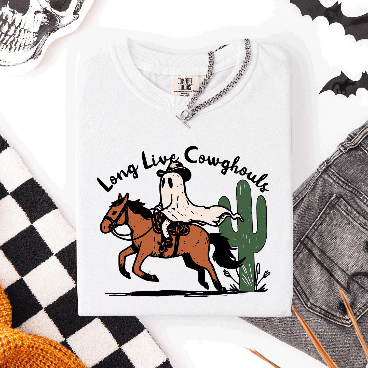 Long Live Cowghouls, Cowgirls, Cute, Western, Halloween, Comfort Colors T-Shirt
