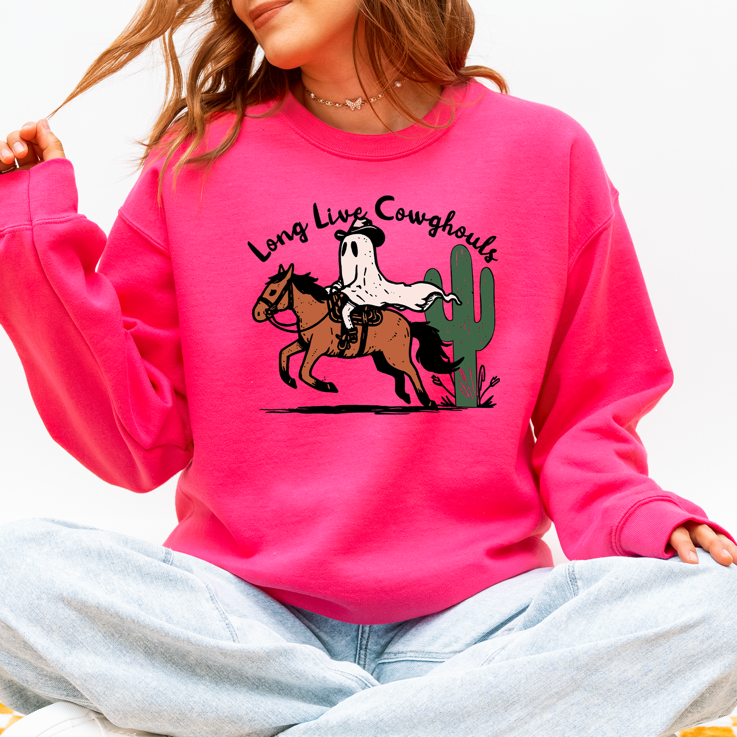 Long Live Cowghouls Cute Western Halloween Sweatshirt Refinery Number One