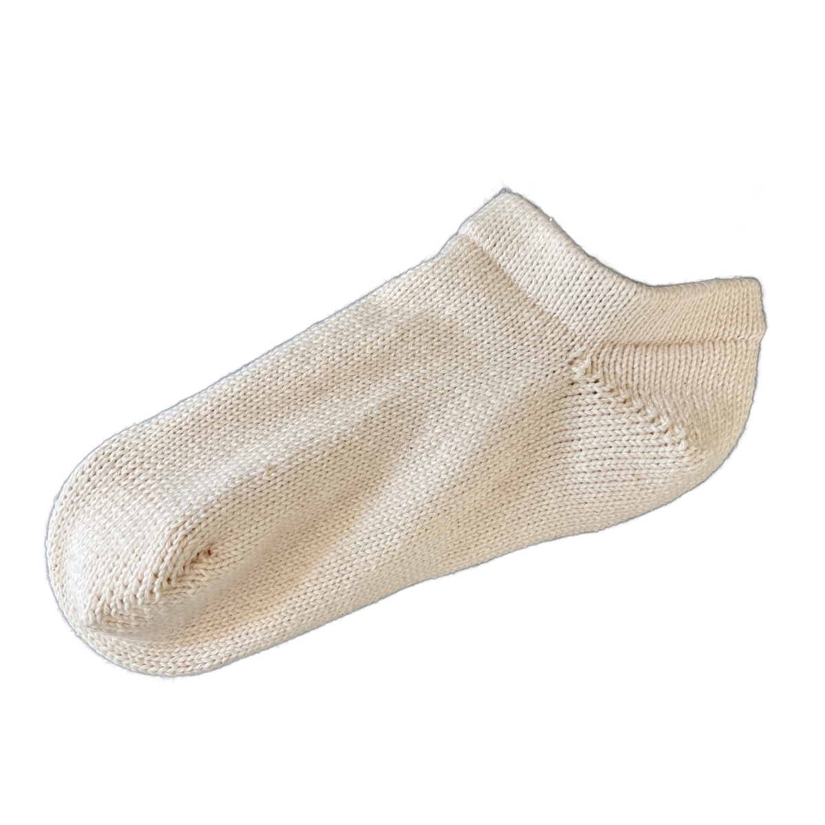 Men's 100% Cotton Low Cut Ankle Socks Natural Color Solid