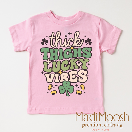Thick Thighs Lucky Vibes St. Patrick's Day Shirt - St. Patrick's Day Tee