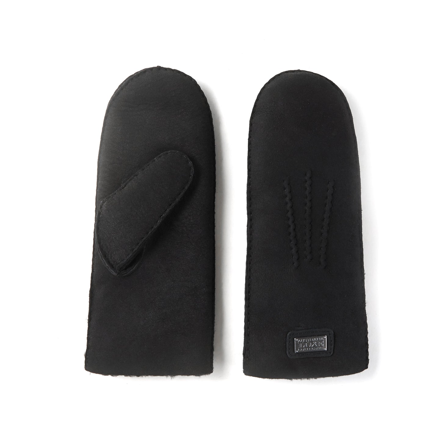 Suede Black Cosy Winter Mittens Australia Luxe Collective