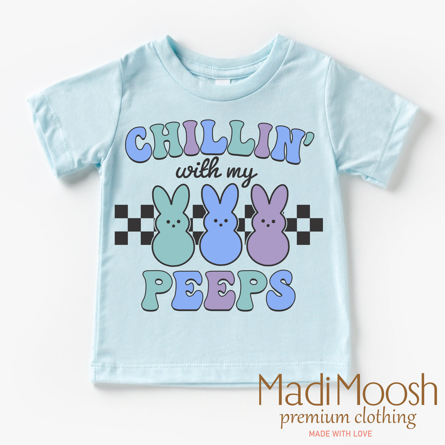 Chillin With My Peeps Easter Bunny Shirt - Kids Easter Tee