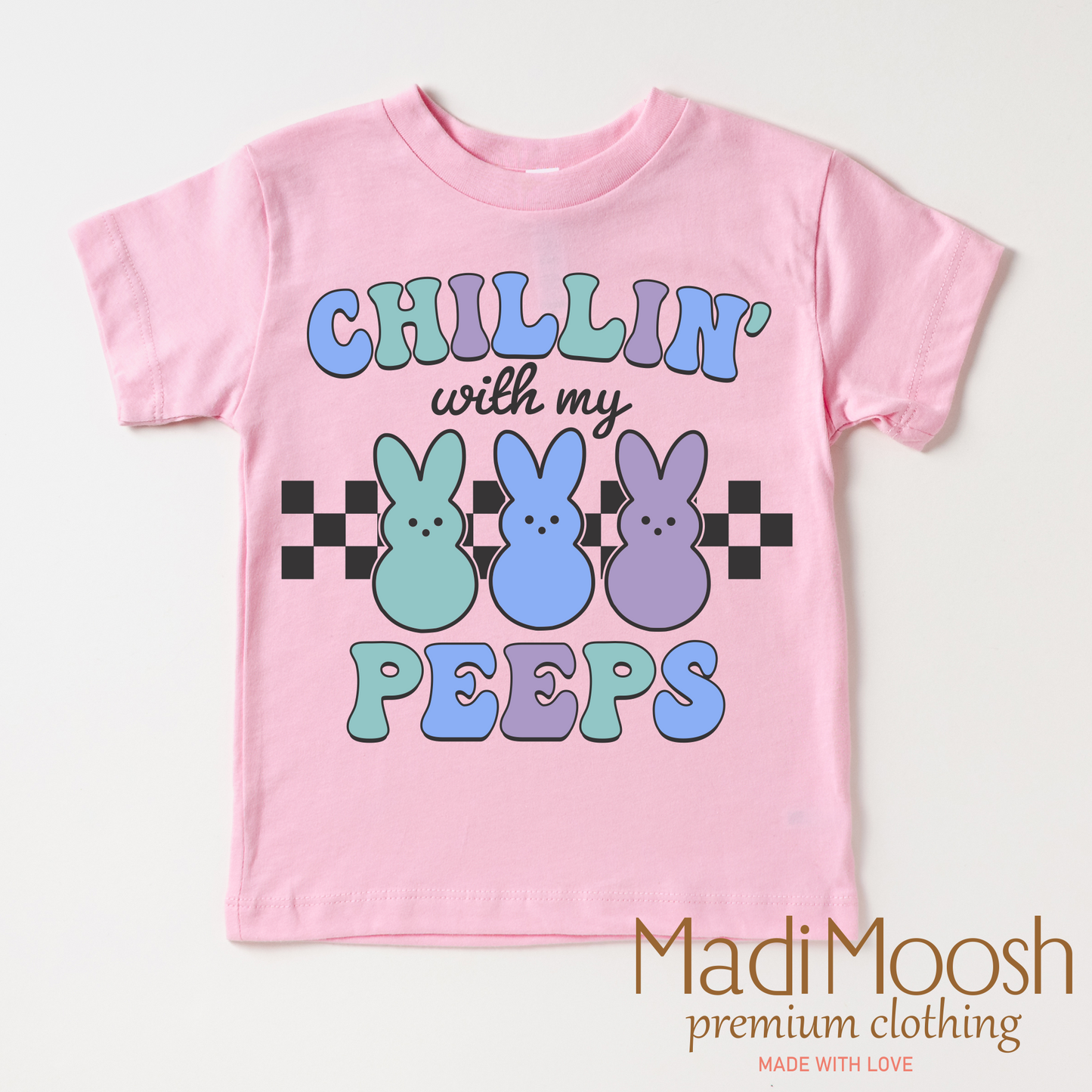 Chillin With My Peeps Easter Bunny Shirt - Kids Easter Tee