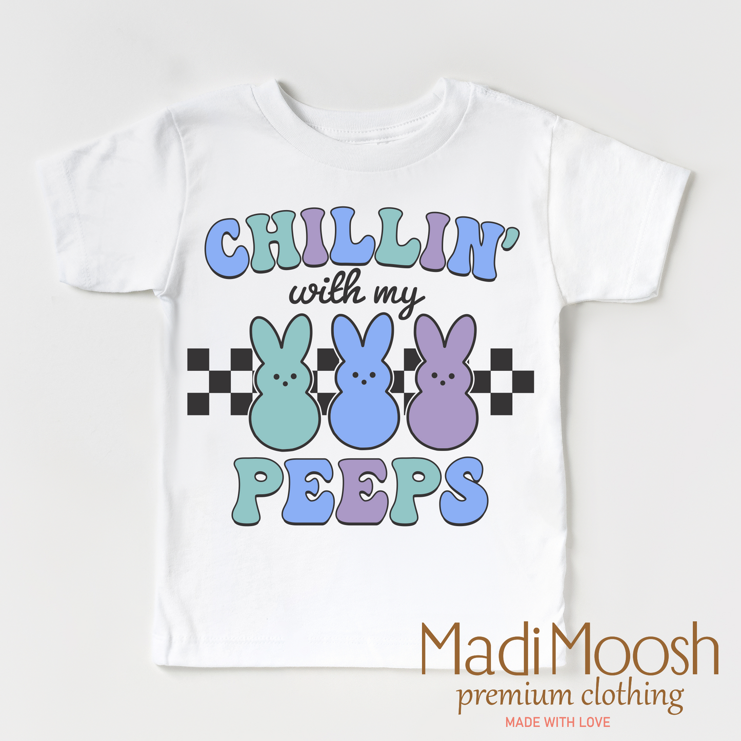 Chillin With My Peeps Easter Bunny Shirt - Kids Easter Tee