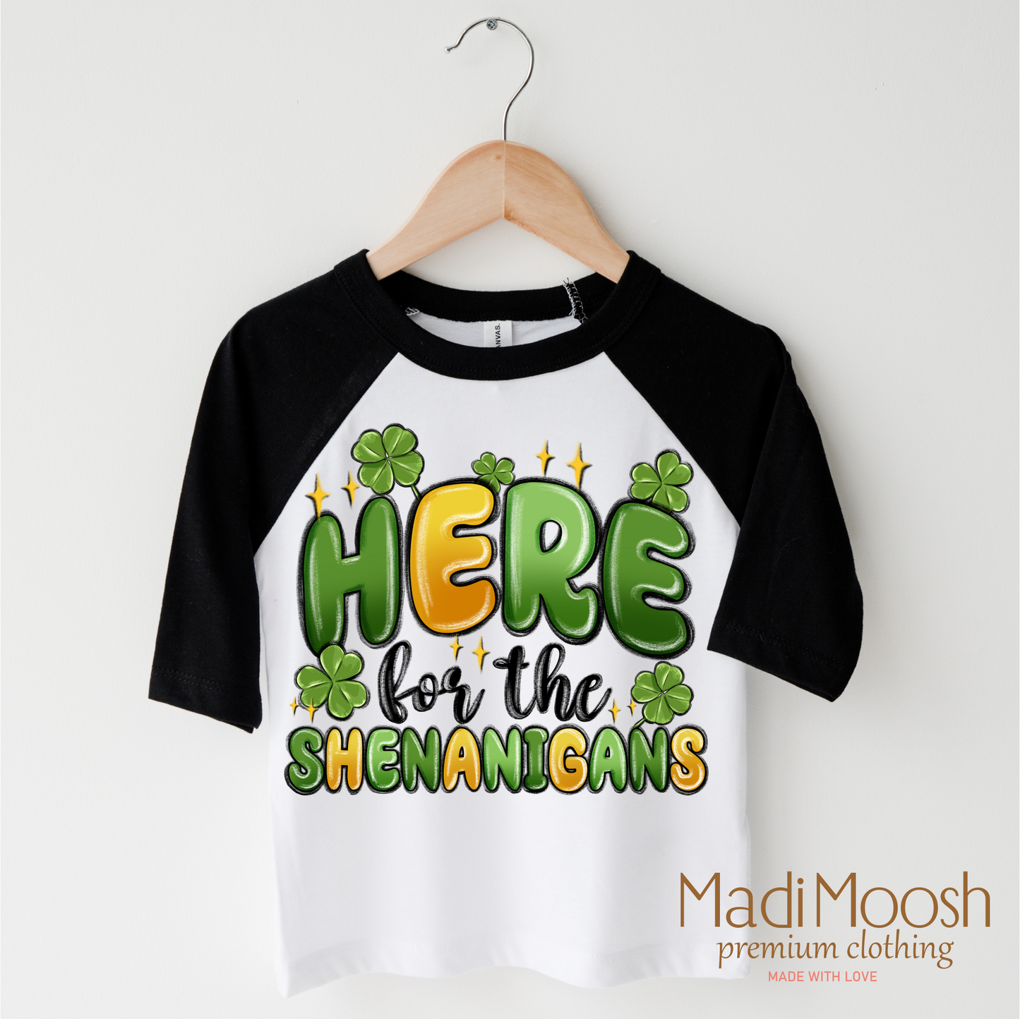 Here For The Shenanigan's St. Patrick's Day Shirt - Kids St. Patrick's Day Tee