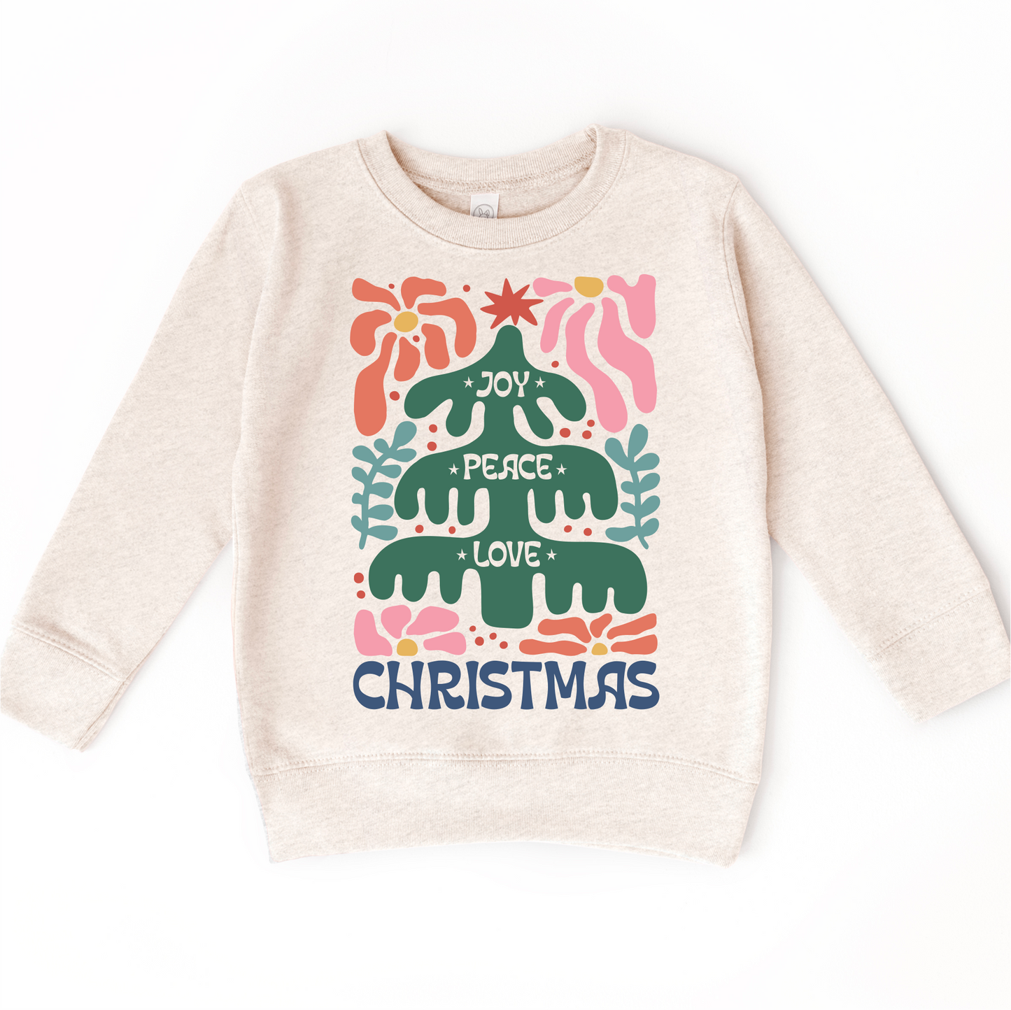 Boho Love Peace Joy Long Sleeve Christmas Shirt Bella Canvas