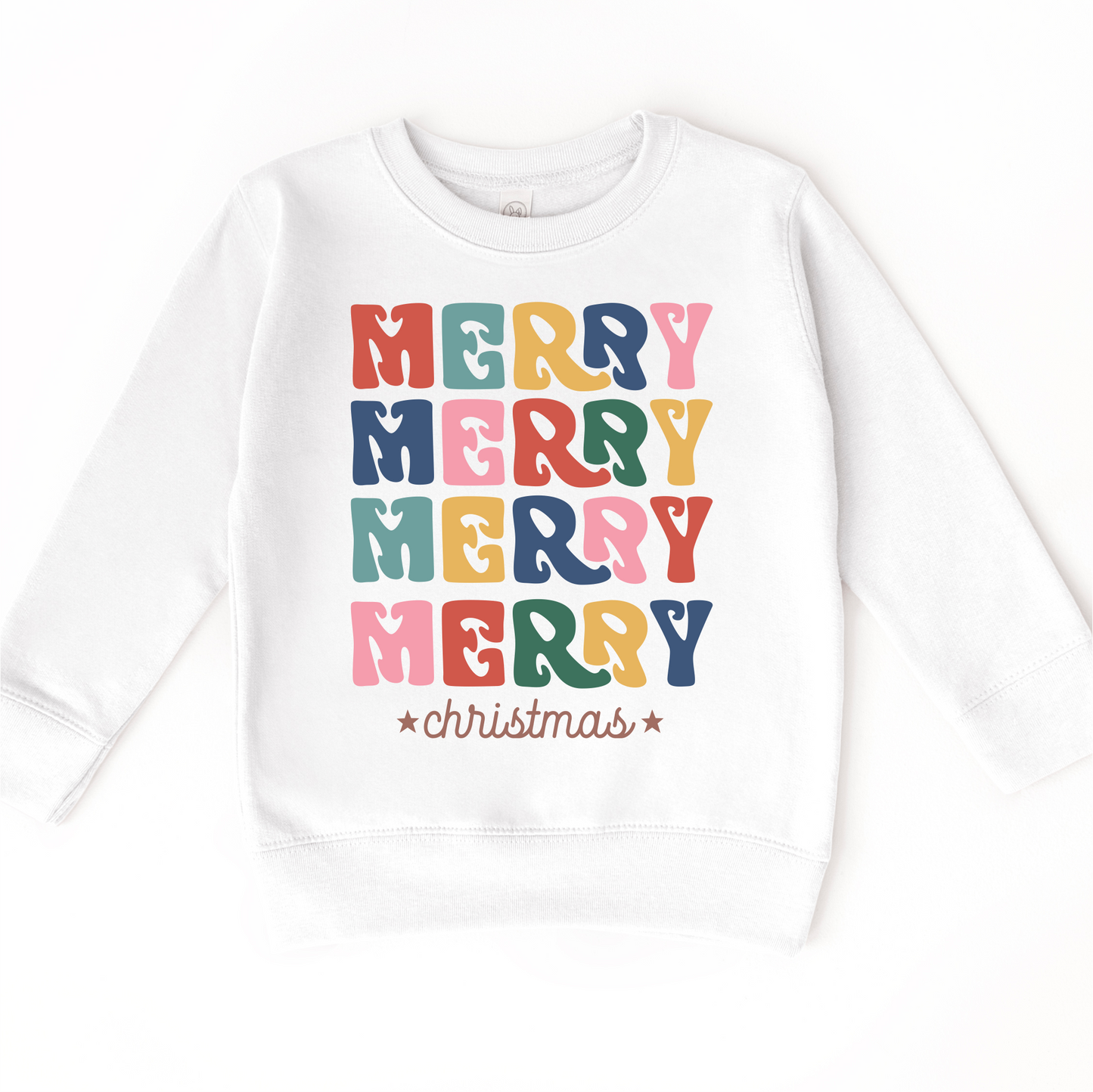 Boho Merry Merry Merry Christmas Long Sleeve Shirt Bella Canvas