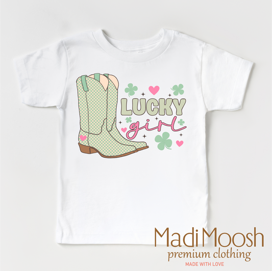 St. Patrick's Day Lucky Cowgirl Shirt - Retro Western St. Patrick's Day Tee