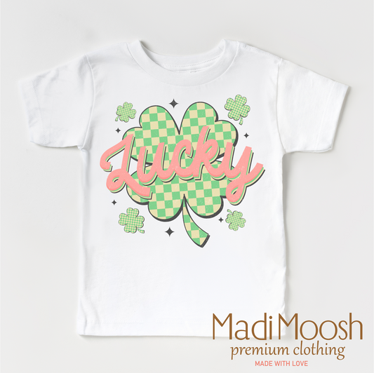 St. Patrick's Day Lucky Clover Shirt - Kids Retro St. Patrick's Day Tee