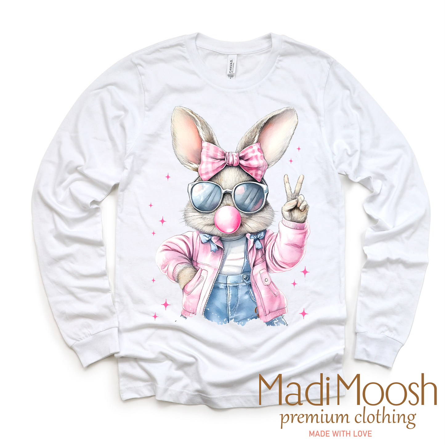 Eater Bunny Blowing Bubbles Shirt - Kids Retro Easter Bunny Tee