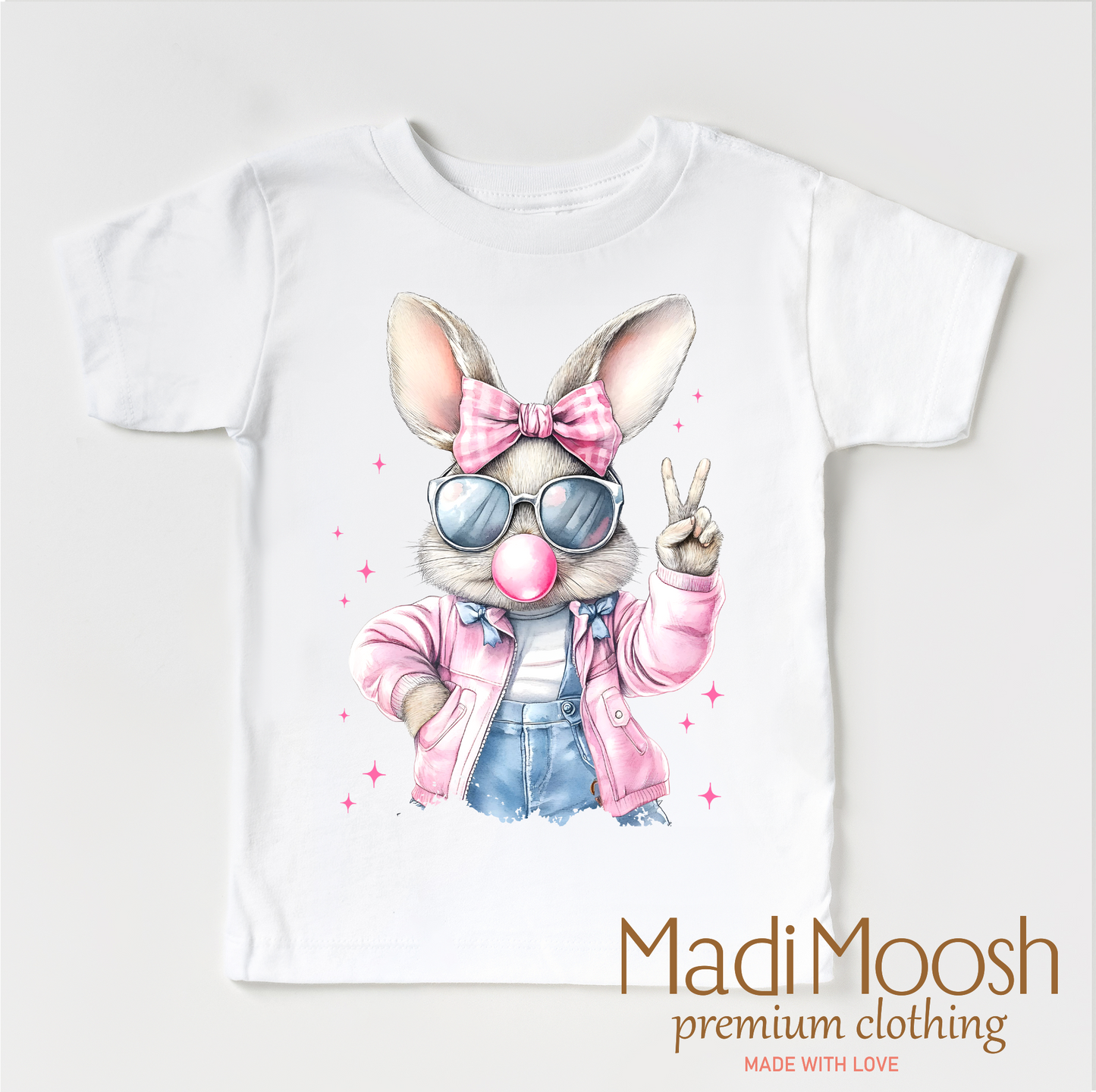 Eater Bunny Blowing Bubbles Shirt - Kids Retro Easter Bunny Tee