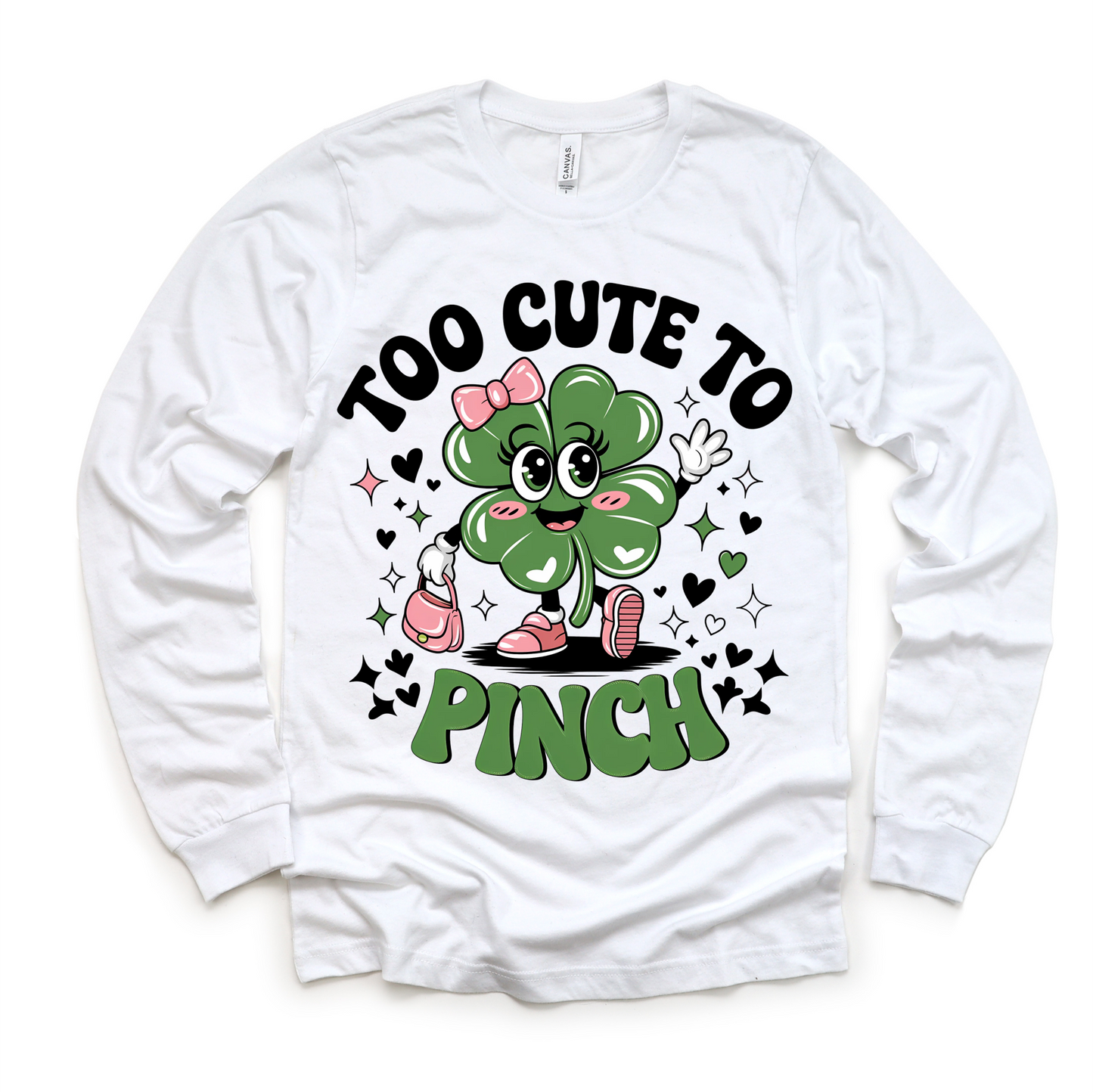 Too Cute To Pinch St. Patrick's Day Shirt - Lucky Clover Kids & Adult Tee