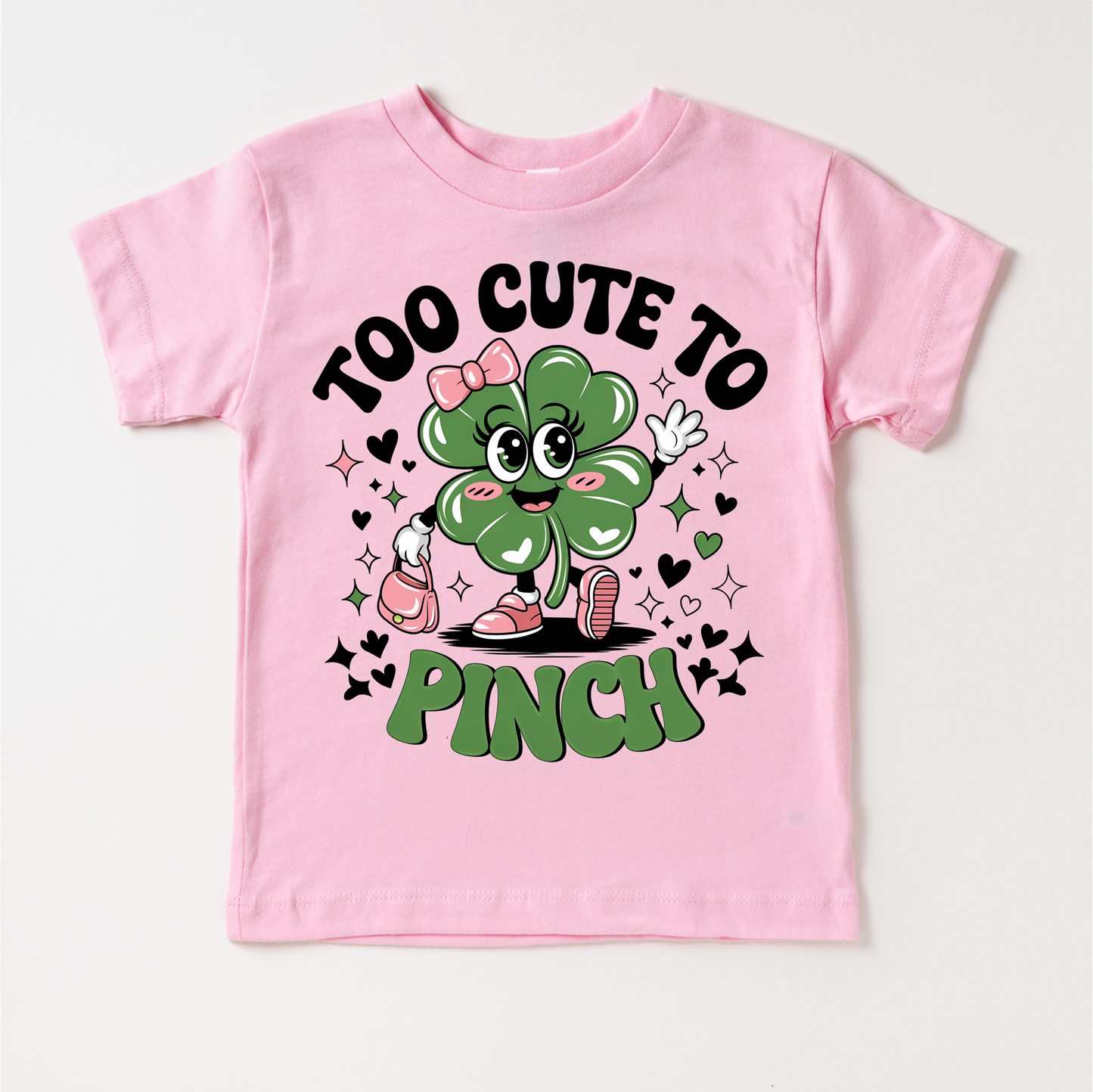 Too Cute To Pinch St. Patrick's Day Shirt - Lucky Clover Kids & Adult Tee