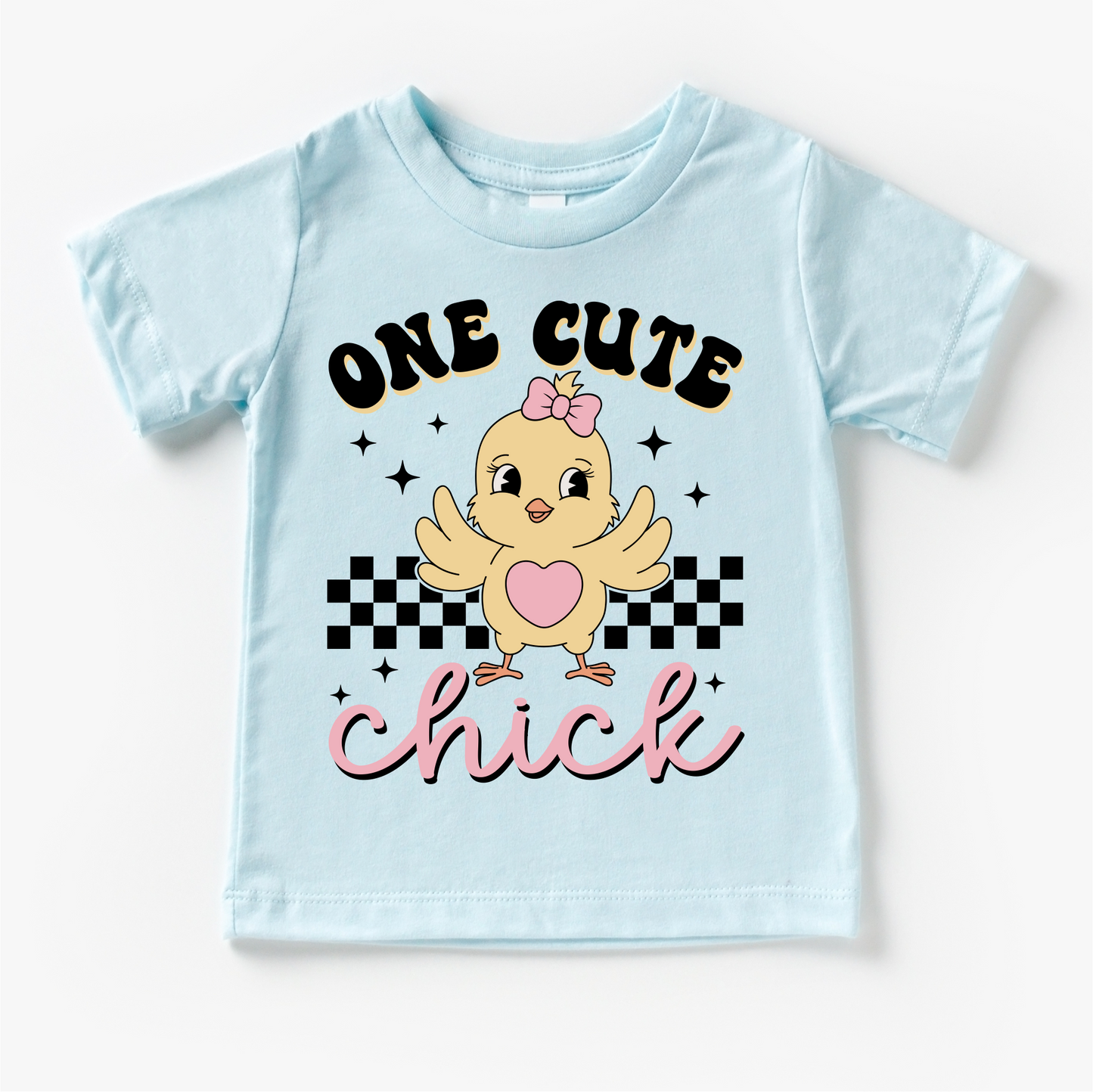 One Cute Chick Easter Shirt - Girls Retro Easter Tee