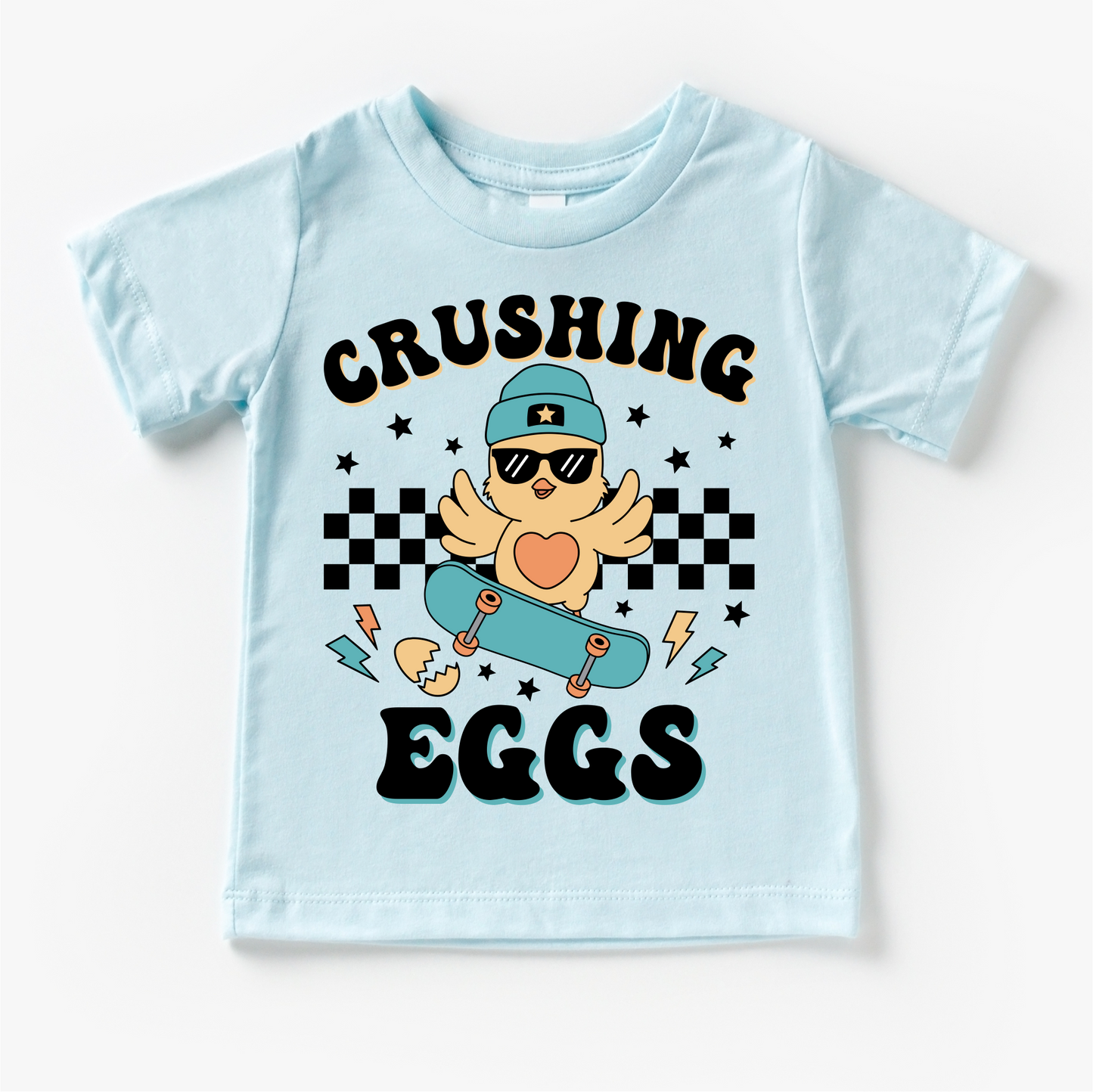 Crushing Eggs Easter Shirt - Girls Skater Eater Tee