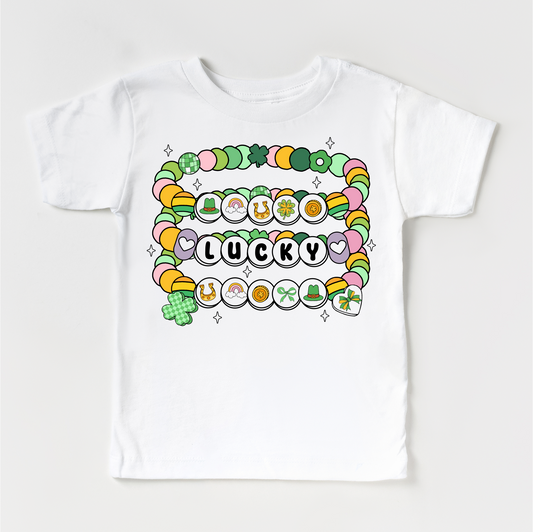 St. Patrick's Day Friendship Bracelet Shirt - Girls Lucky Tee