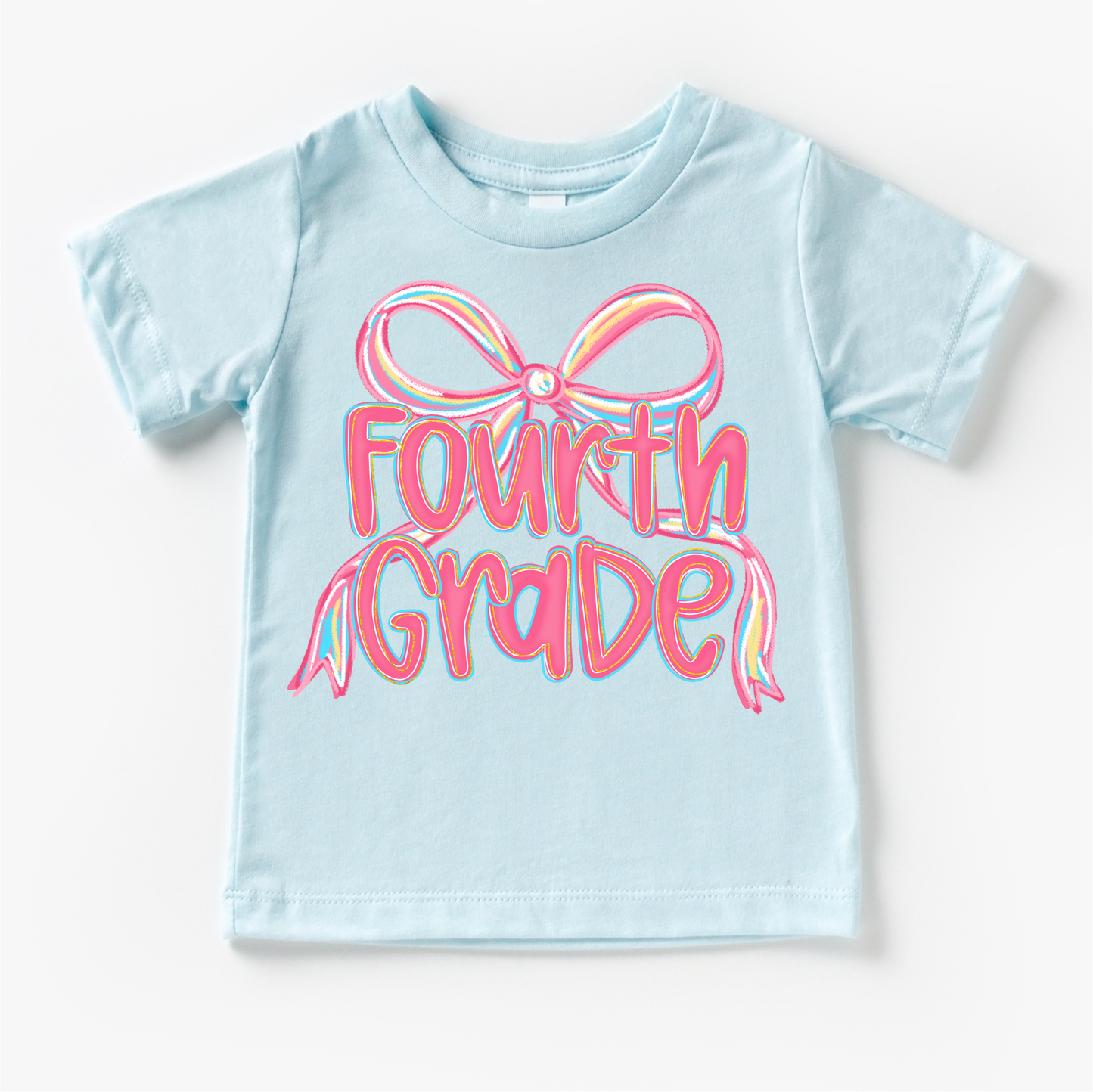 Girls Fourth Bow Stylish Back To School Shirt First Day Of School Tee